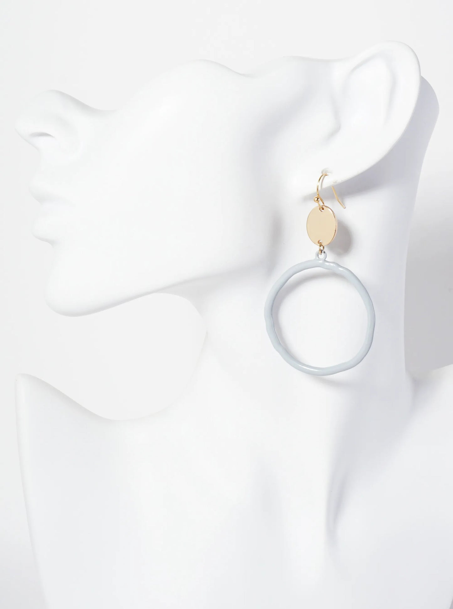 Color-Coated Circle Drop Dangle Earrings