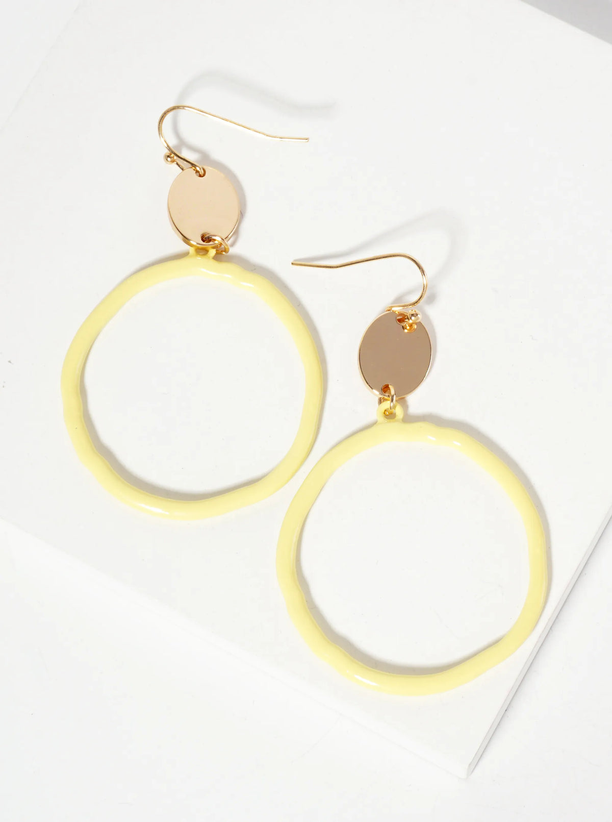 Color-Coated Circle Drop Dangle Earrings