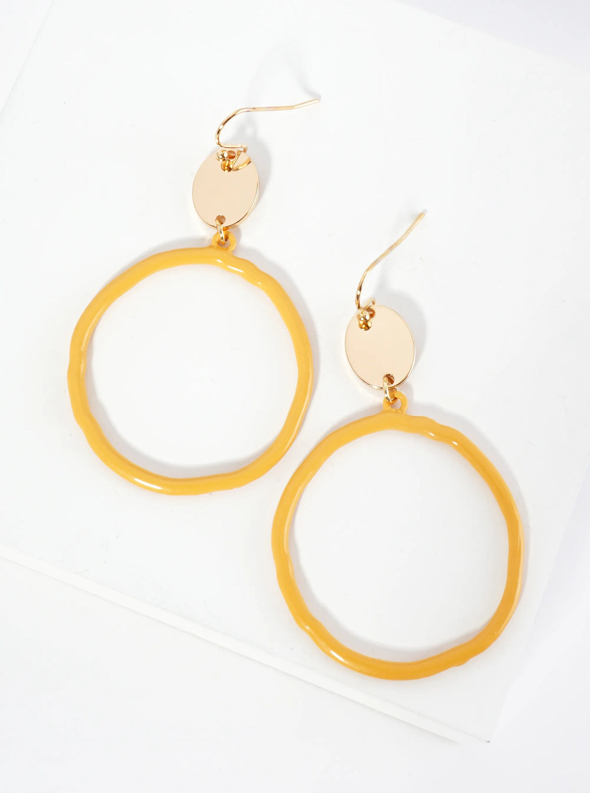 Color-Coated Circle Drop Dangle Earrings
