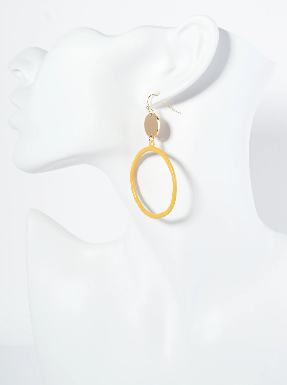 Color-Coated Circle Drop Dangle Earrings