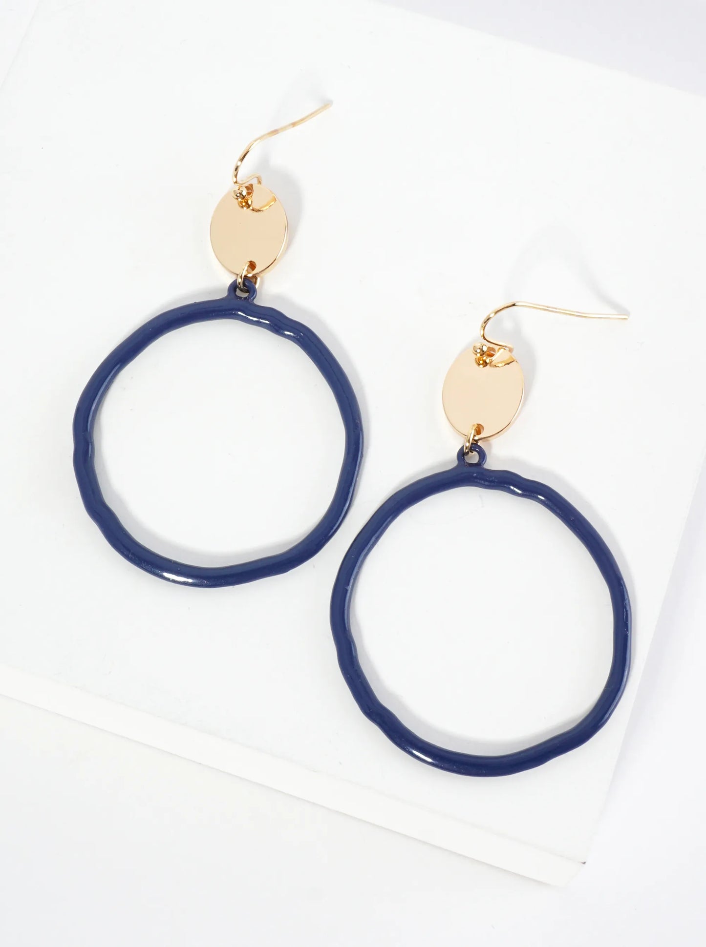Color-Coated Circle Drop Dangle Earrings