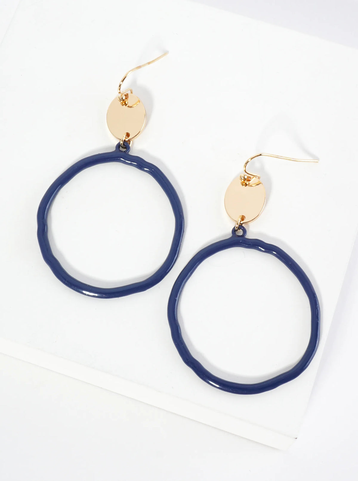 Color-Coated Circle Drop Dangle Earrings