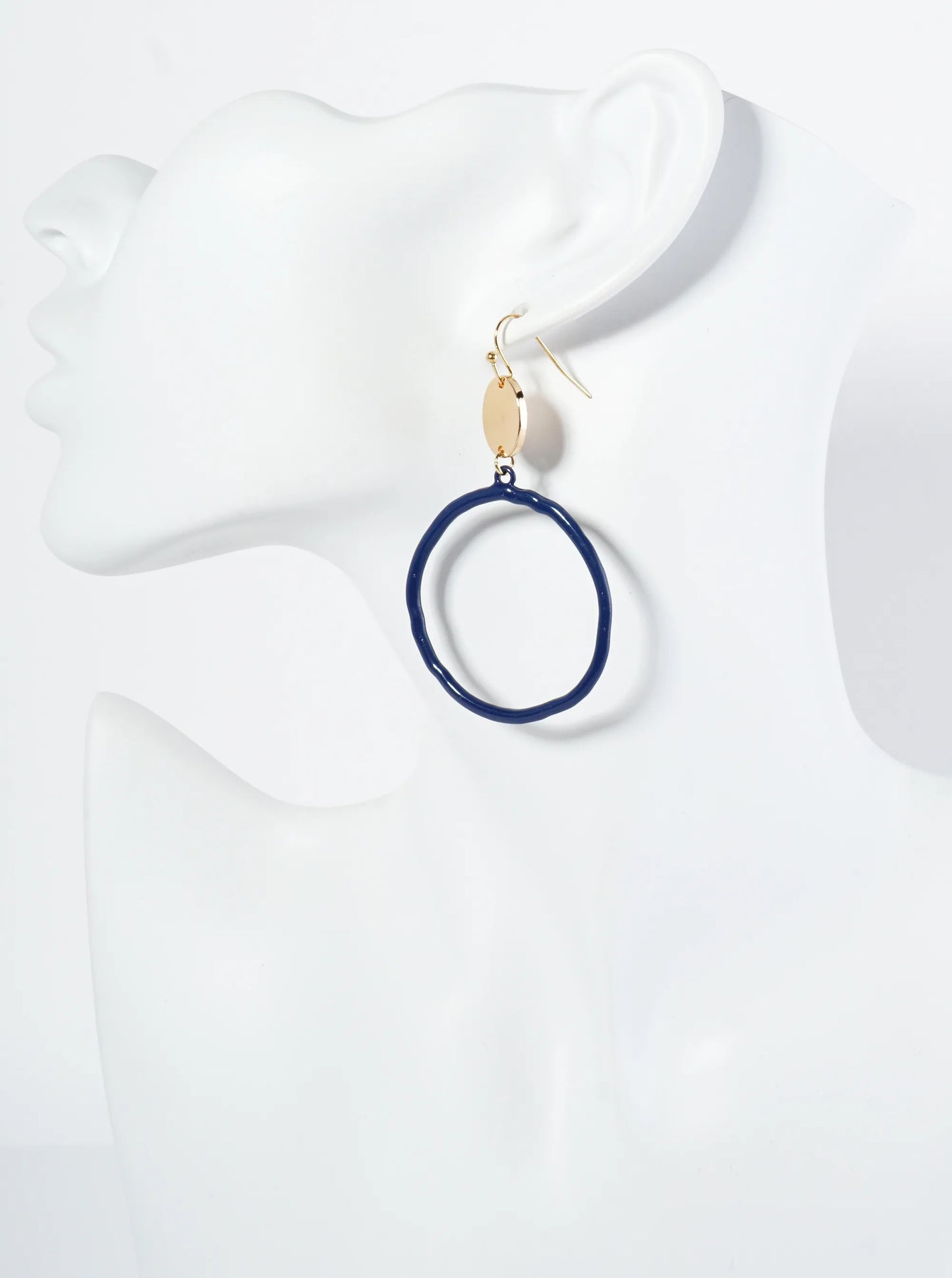 Color-Coated Circle Drop Dangle Earrings