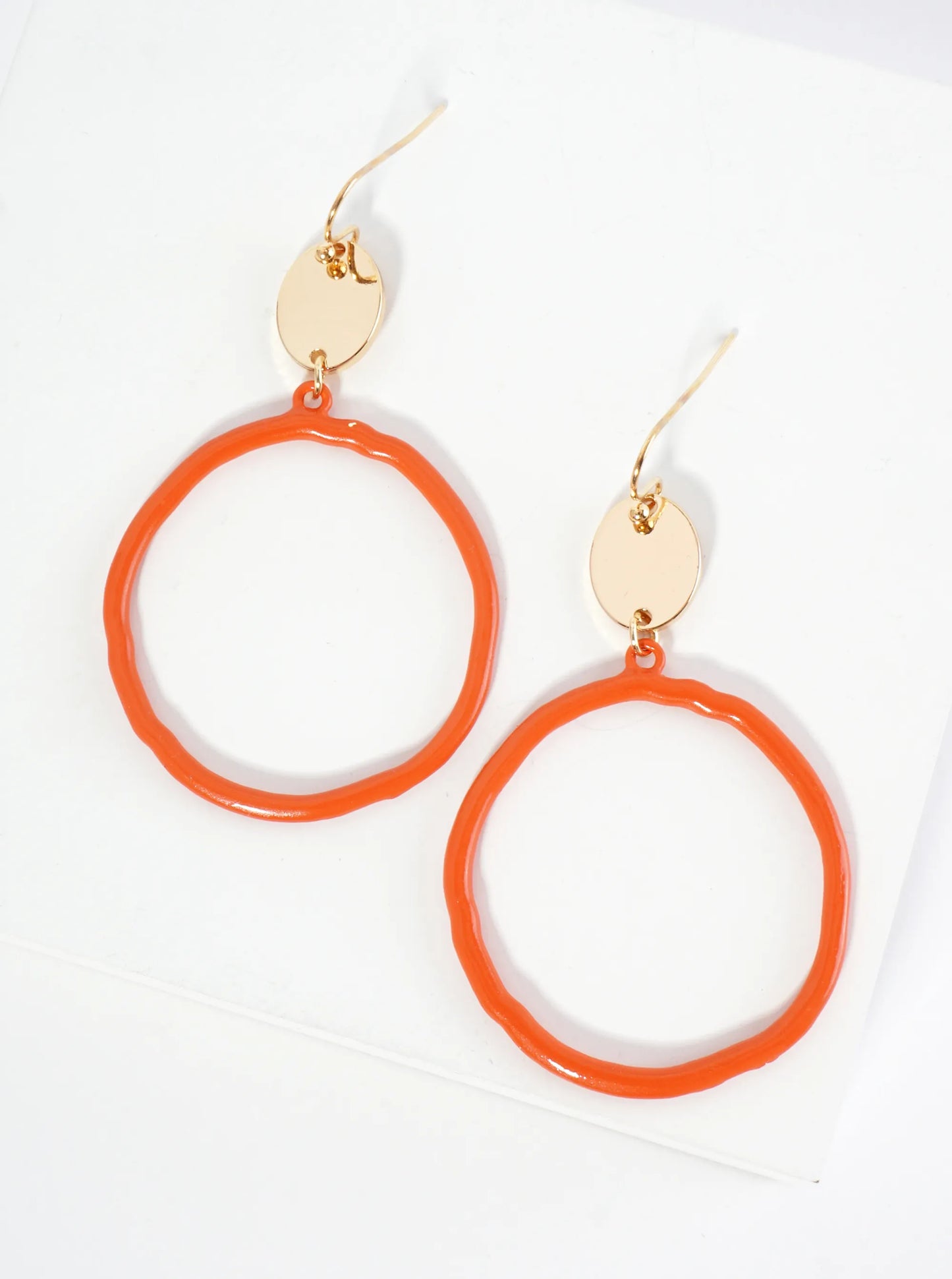 Color-Coated Circle Drop Dangle Earrings
