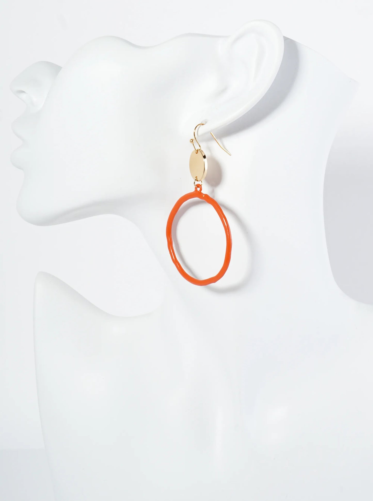 Color-Coated Circle Drop Dangle Earrings