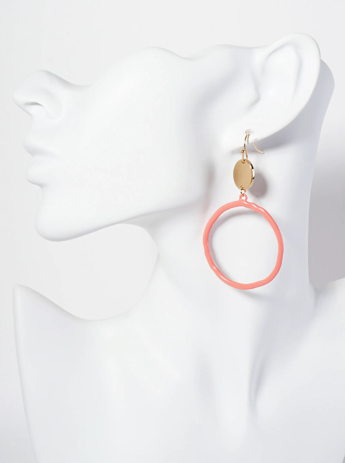 Color-Coated Circle Drop Dangle Earrings