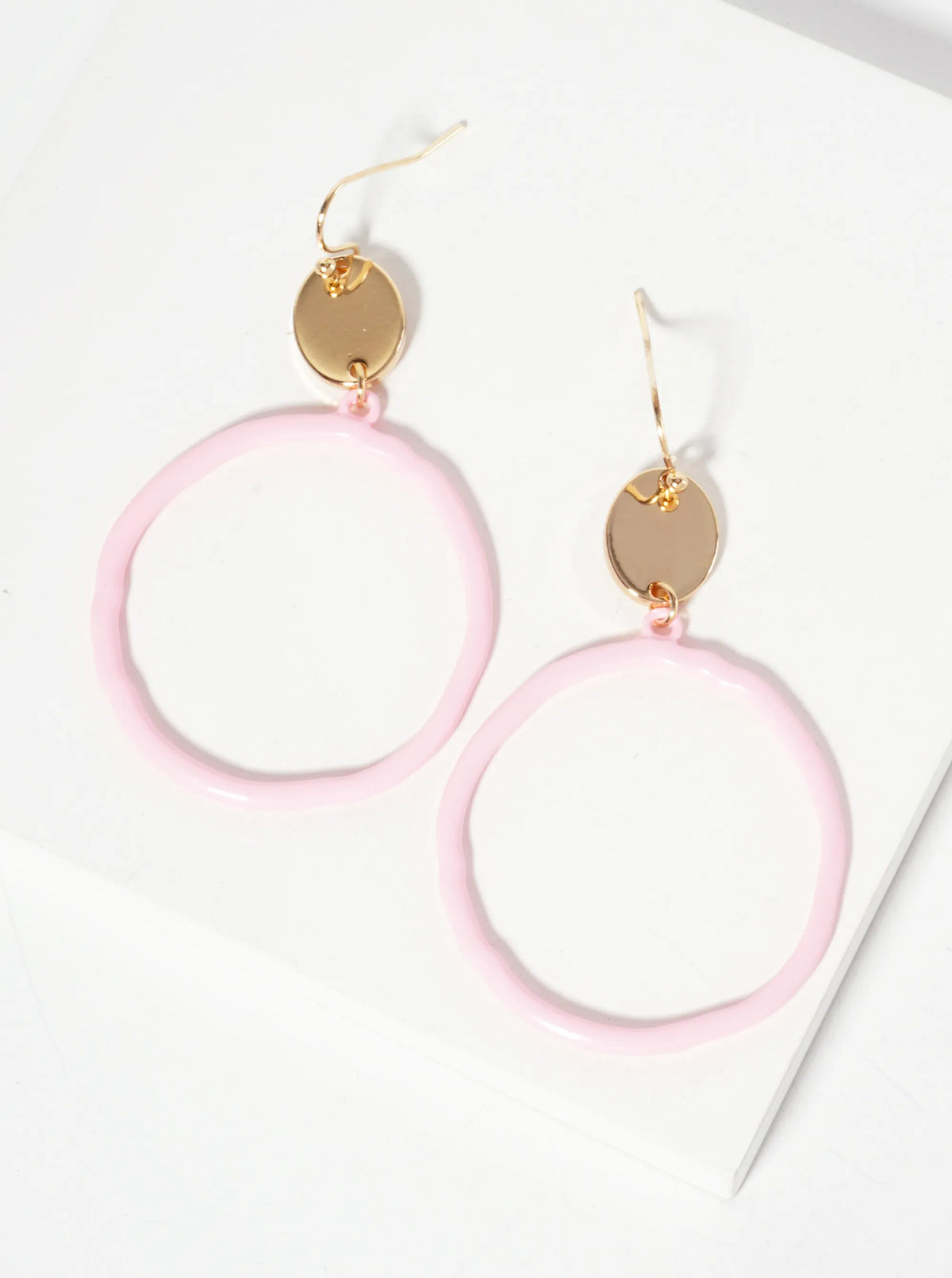 Color-Coated Circle Drop Dangle Earrings