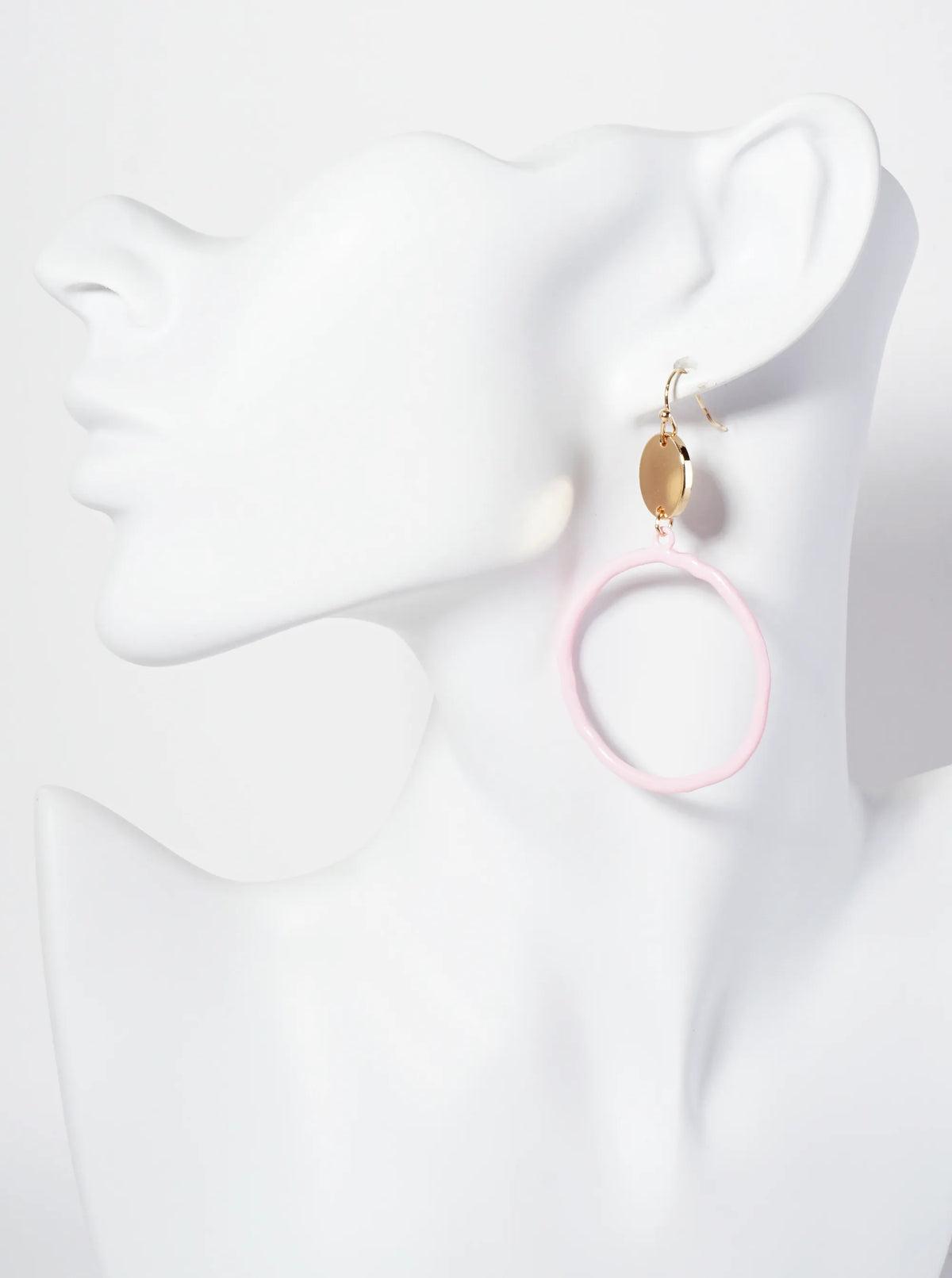 Color-Coated Circle Drop Dangle Earrings
