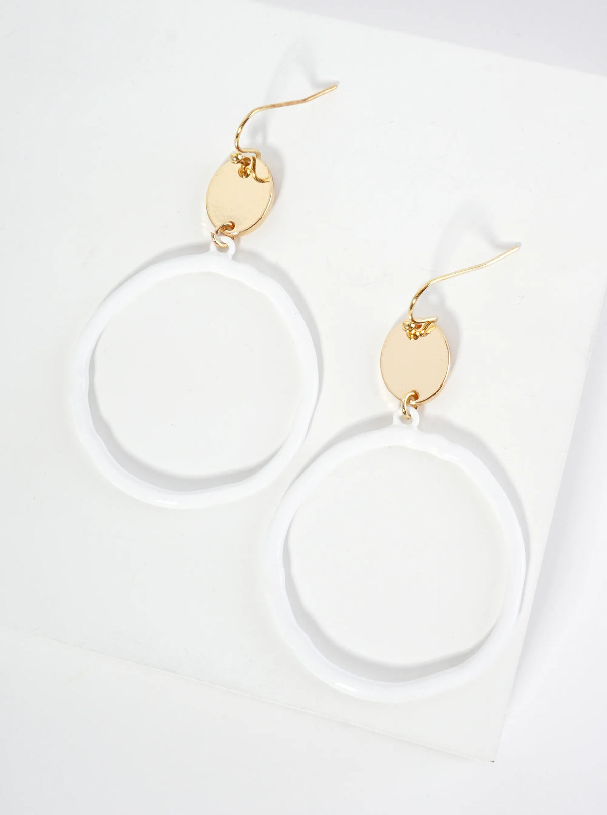 Color-Coated Circle Drop Dangle Earrings