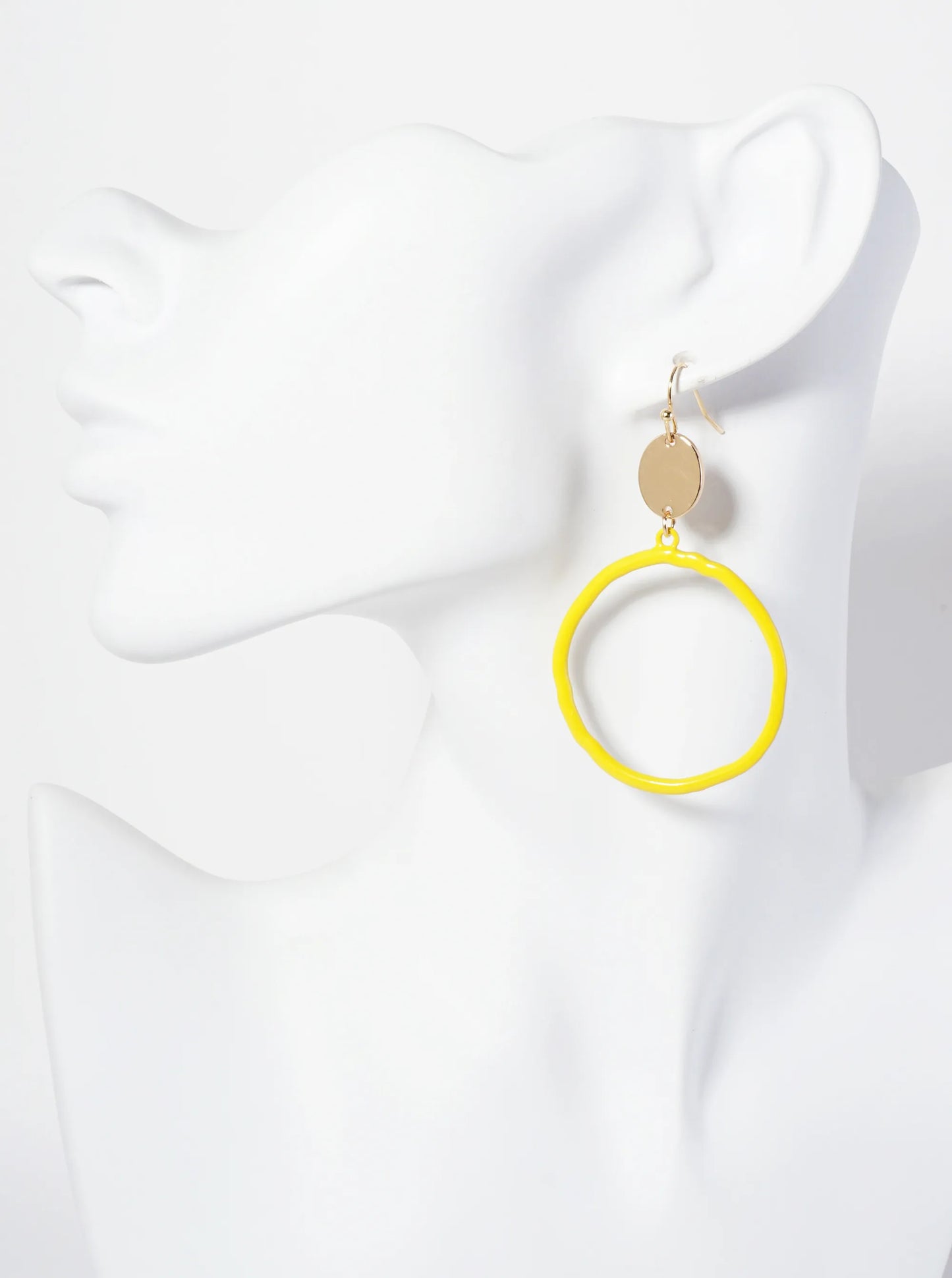 Color-Coated Circle Drop Dangle Earrings