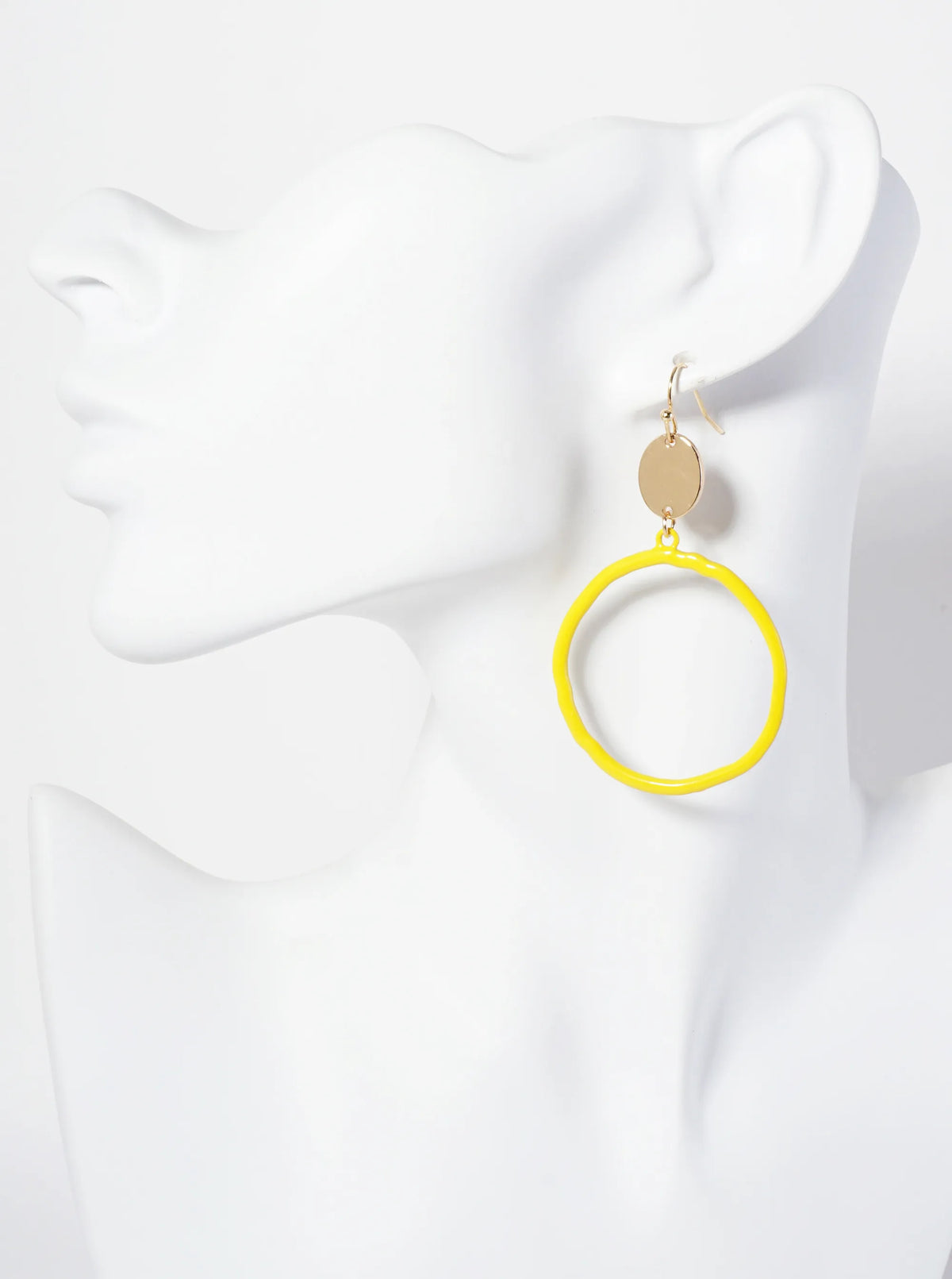 Color-Coated Circle Drop Dangle Earrings