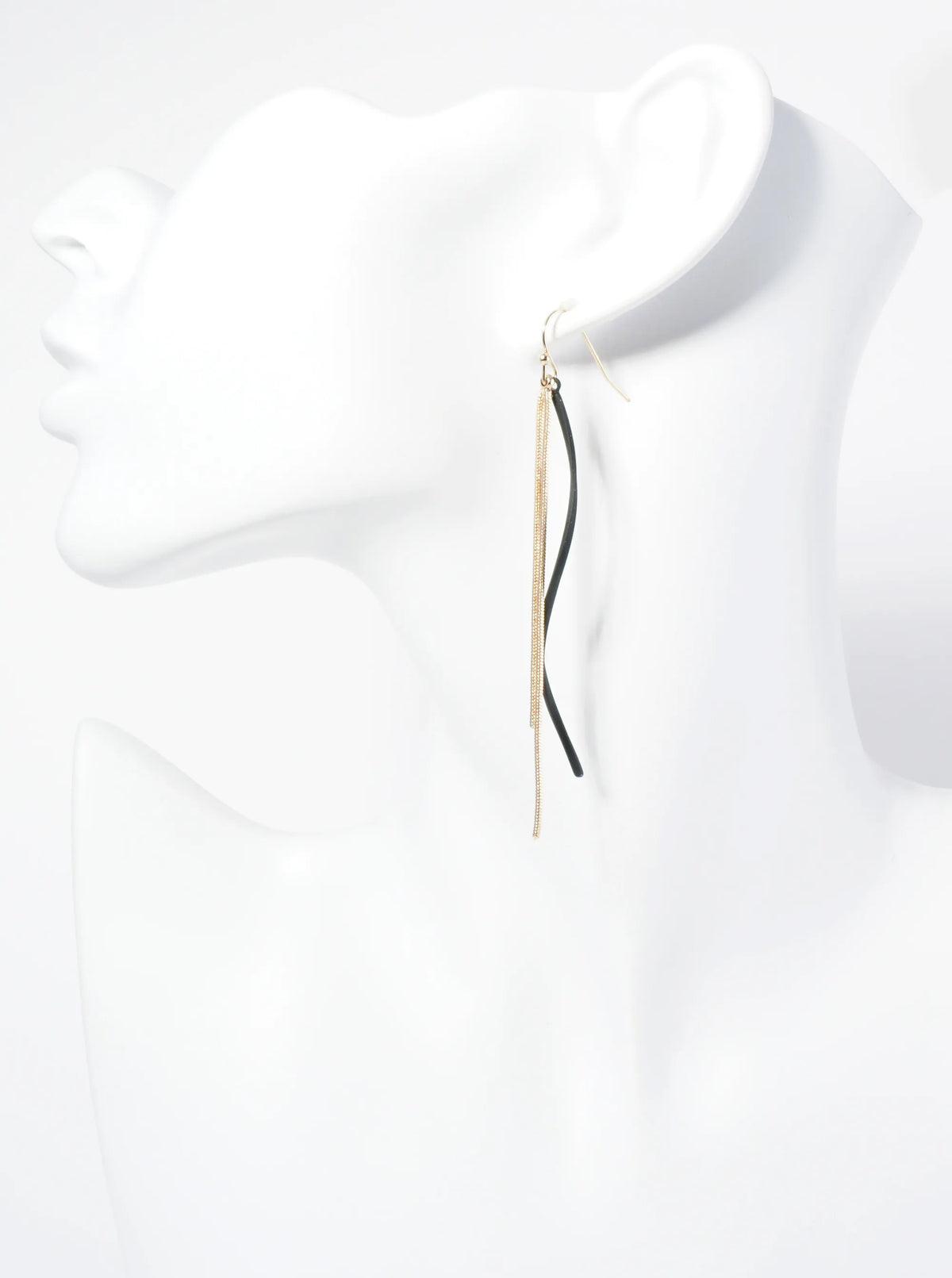 Color Coated Curved Bar Chain Drop Earrings