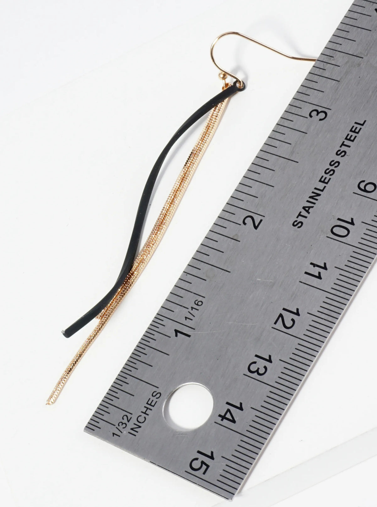 Color Coated Curved Bar Chain Drop Earrings