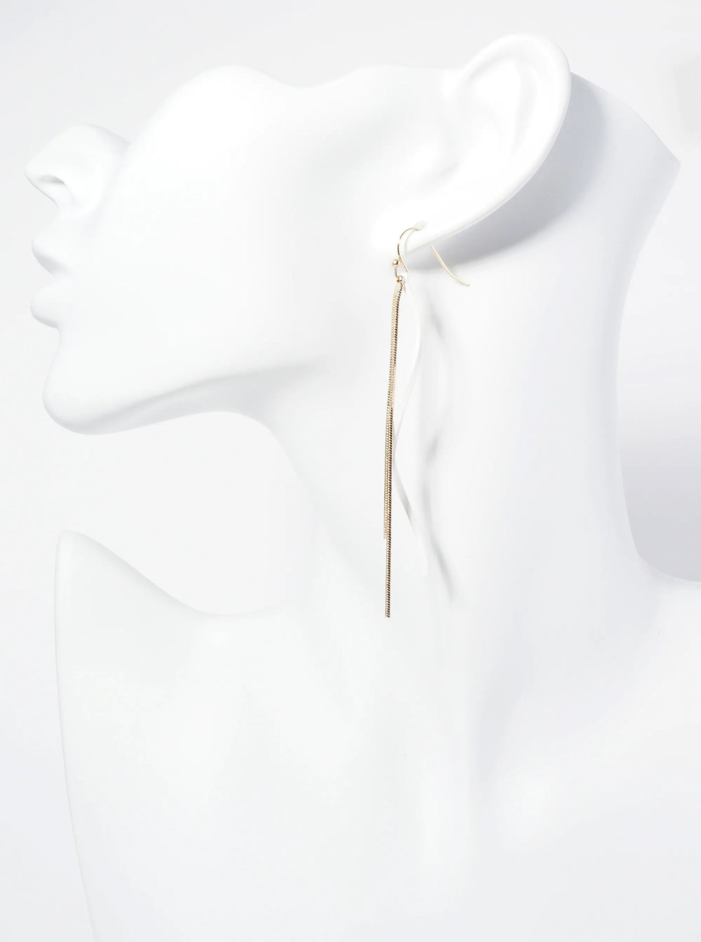 Color Coated Curved Bar Chain Drop Earrings