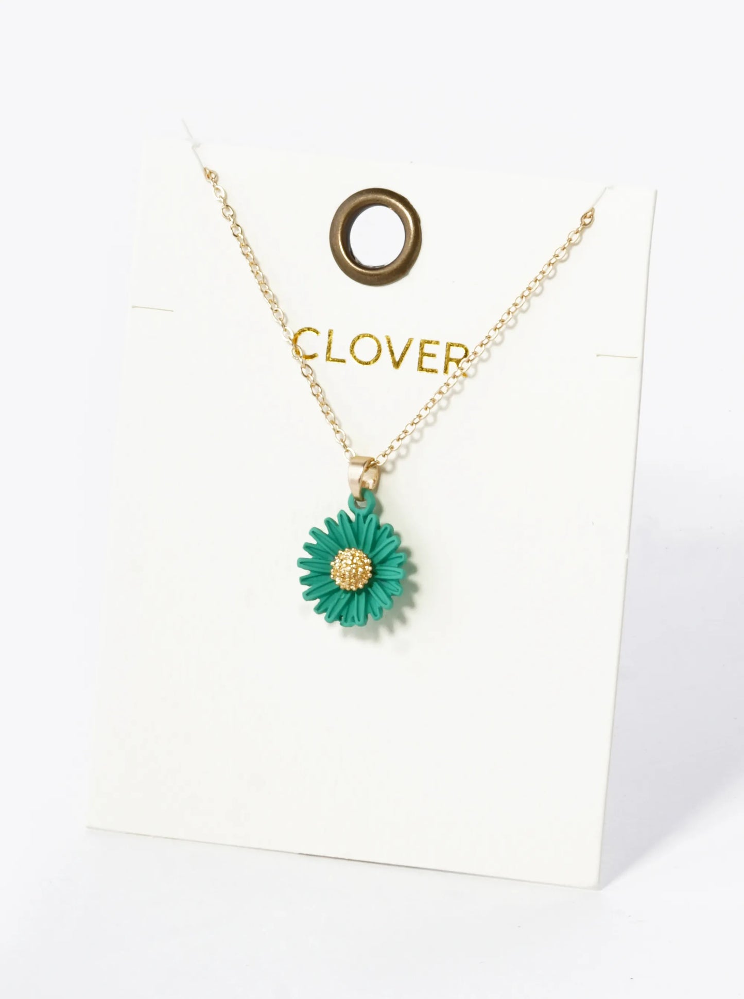 Color Coated Daisy Flower Pendant 16 Inch Necklace