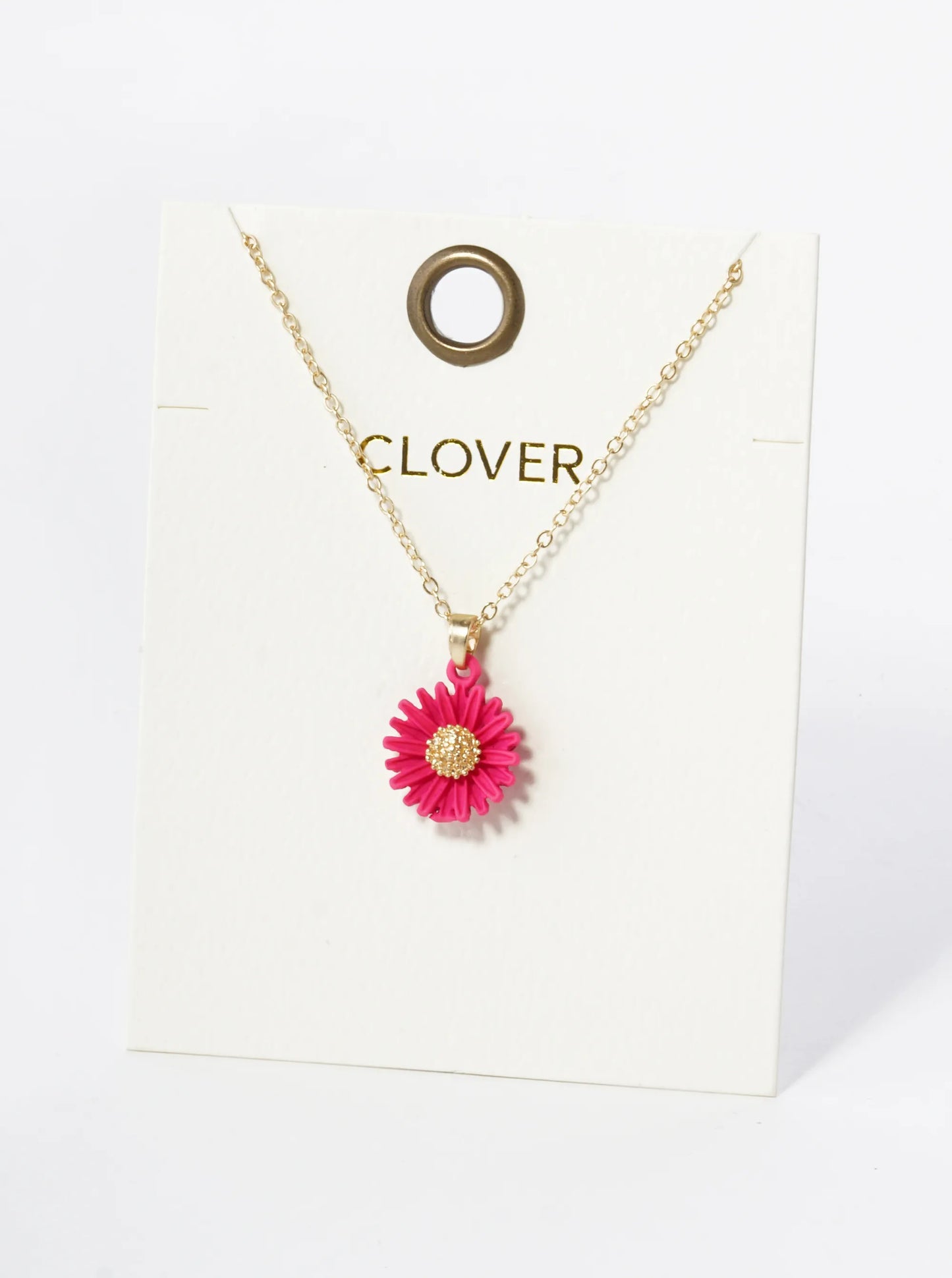 Color Coated Daisy Flower Pendant 16 Inch Necklace