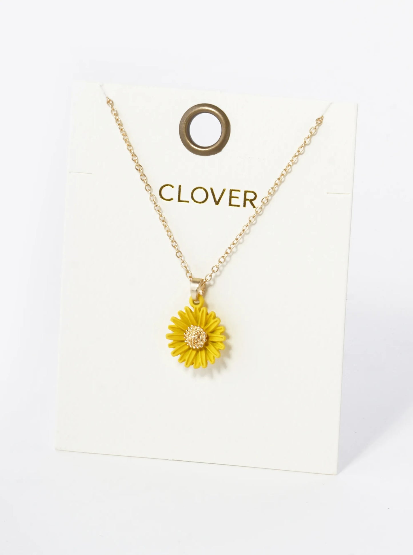 Color Coated Daisy Flower Pendant 16 Inch Necklace