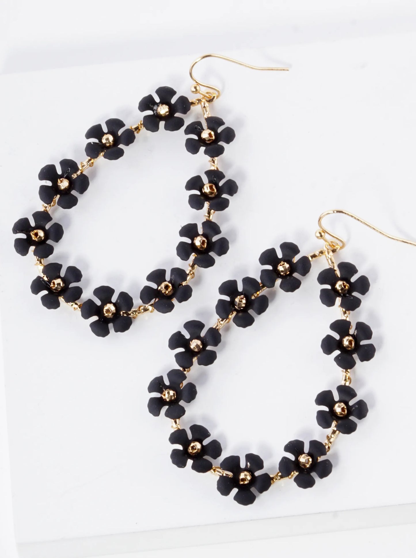 Color Coated Flower Teardrop Dangle Earrings