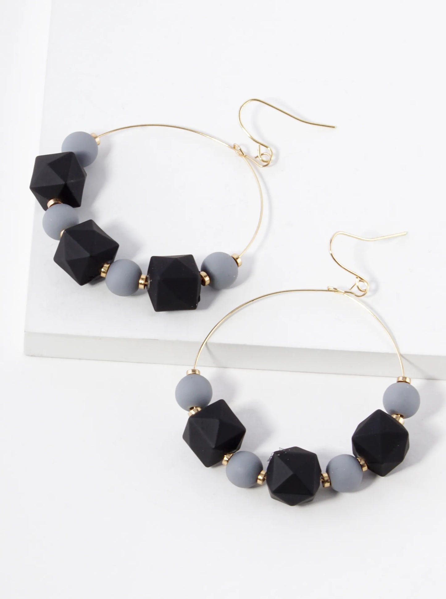 Color Coated Fun Beaded Steel Wire Dangle Earrings