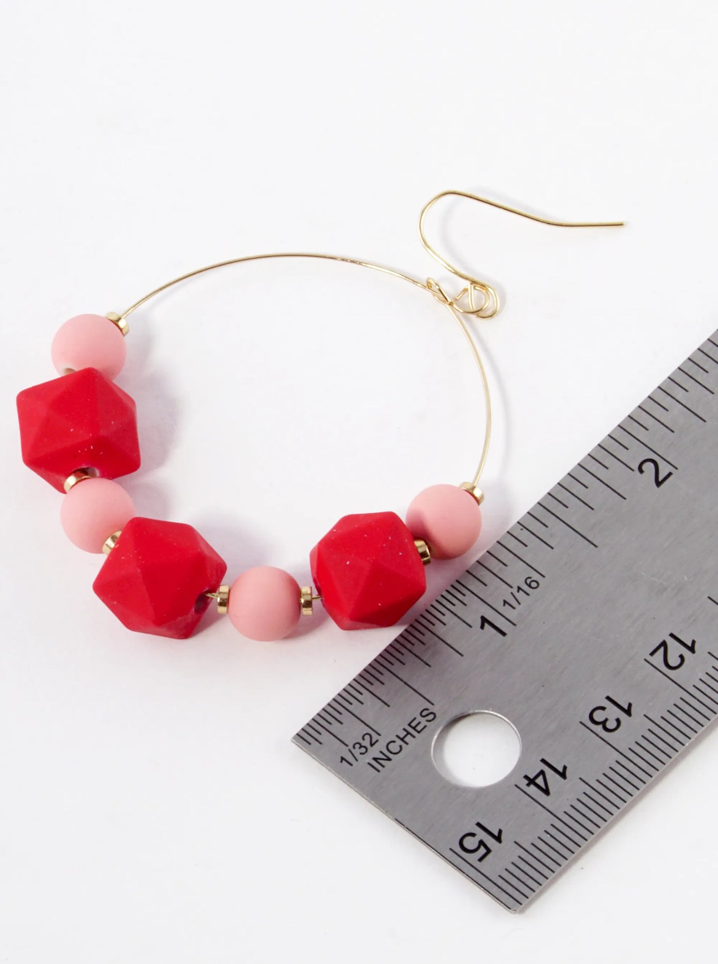 Color Coated Fun Beaded Steel Wire Dangle Earrings