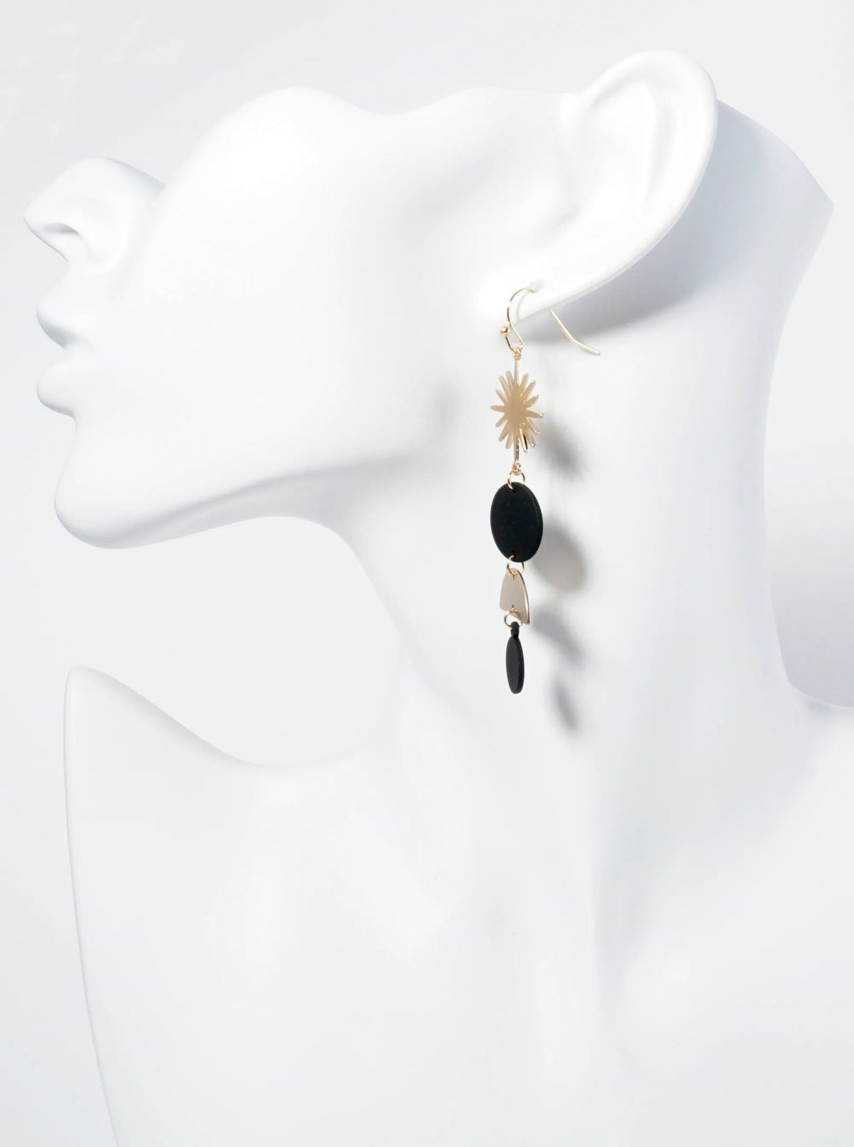 Color Coated Geometric Circles Drip Sunburst Dangle Earrings