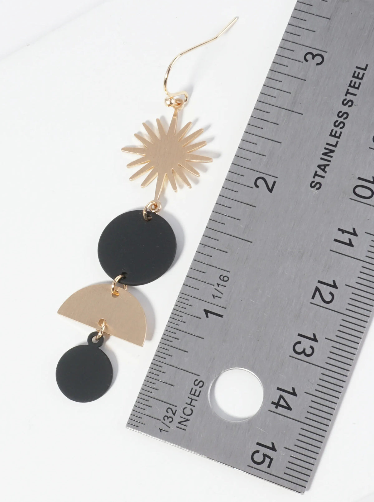 Color Coated Geometric Circles Drip Sunburst Dangle Earrings