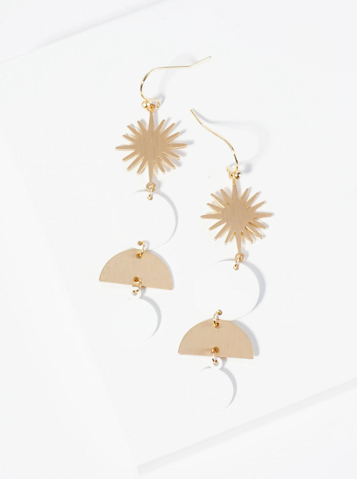 Color Coated Geometric Circles Drip Sunburst Dangle Earrings