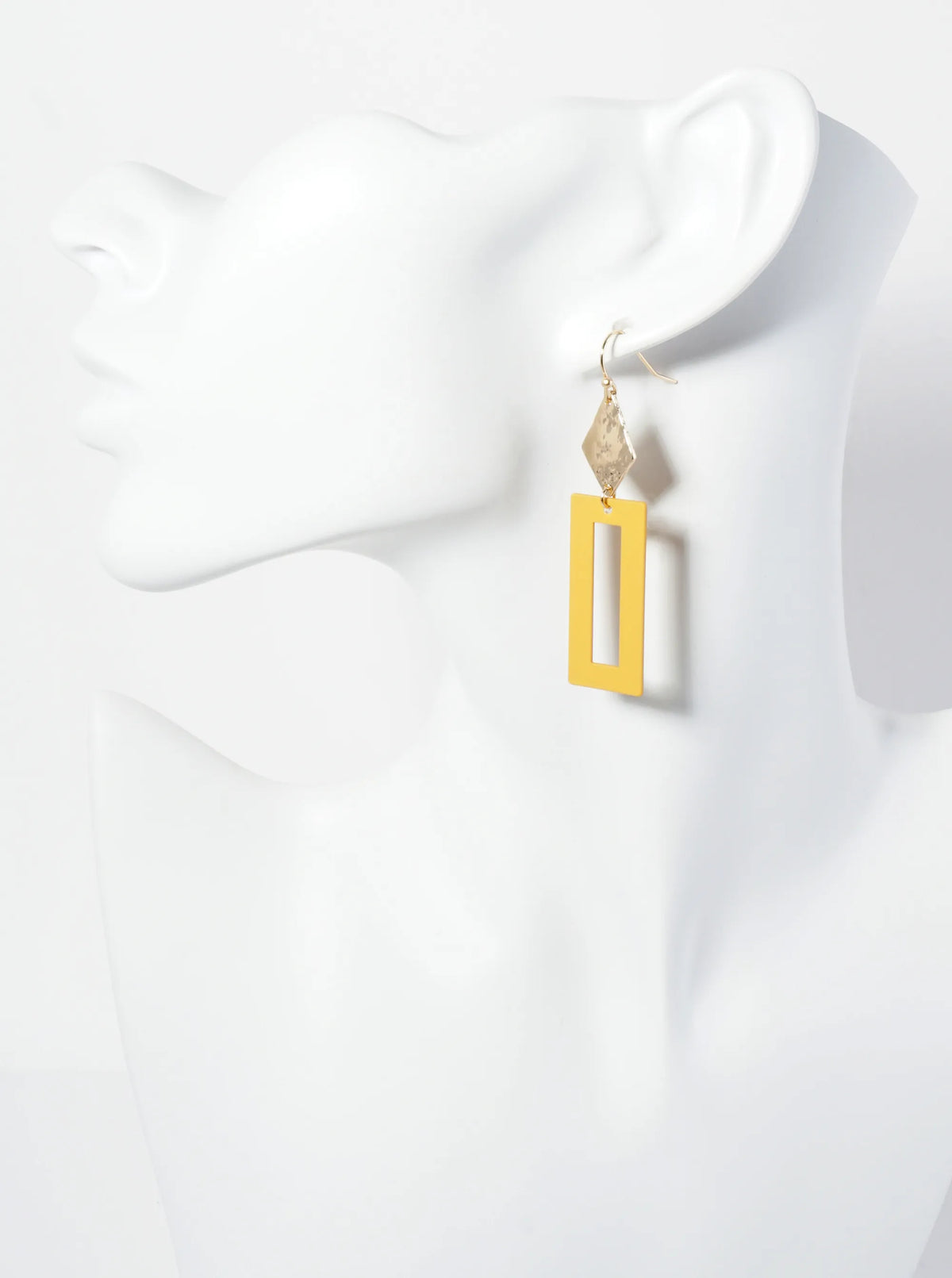 Color Coated Geometric Dangle Drop Earrings