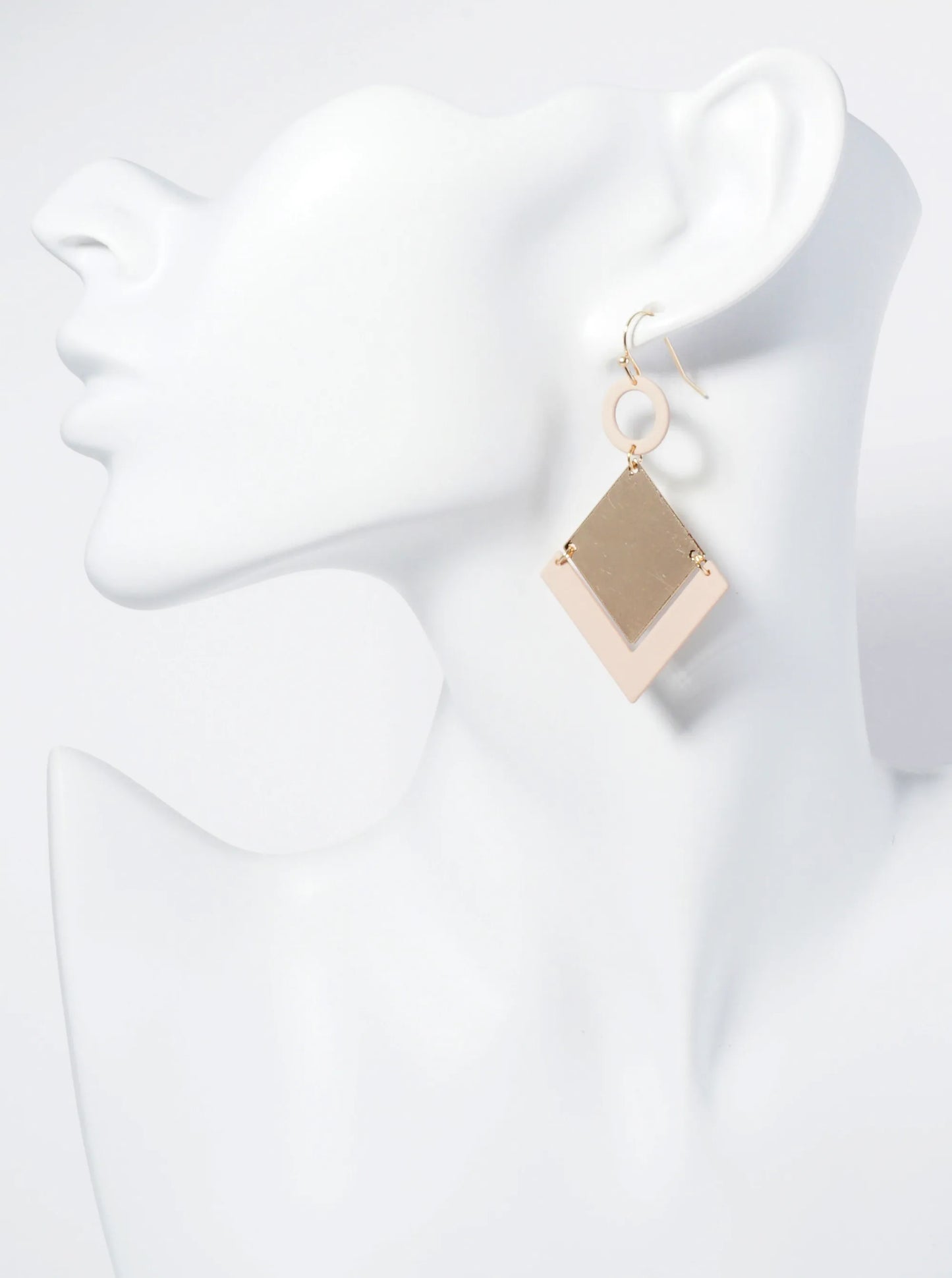 Color Coated Geometric Dangle Earrings