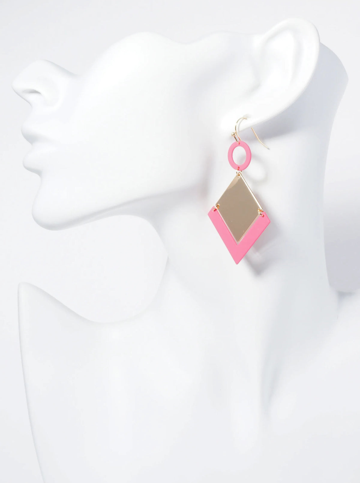 Color Coated Geometric Dangle Earrings