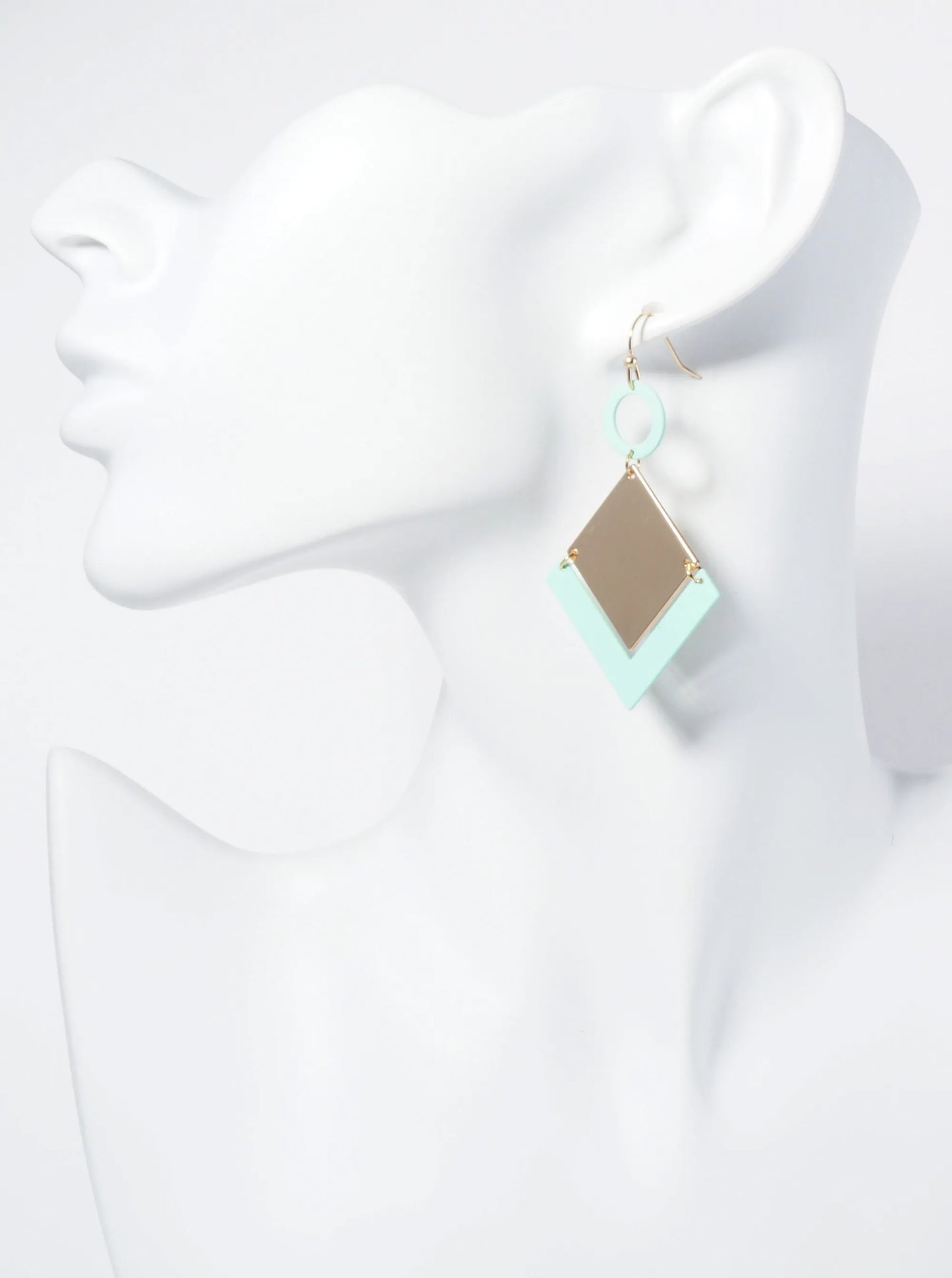 Color Coated Geometric Dangle Earrings