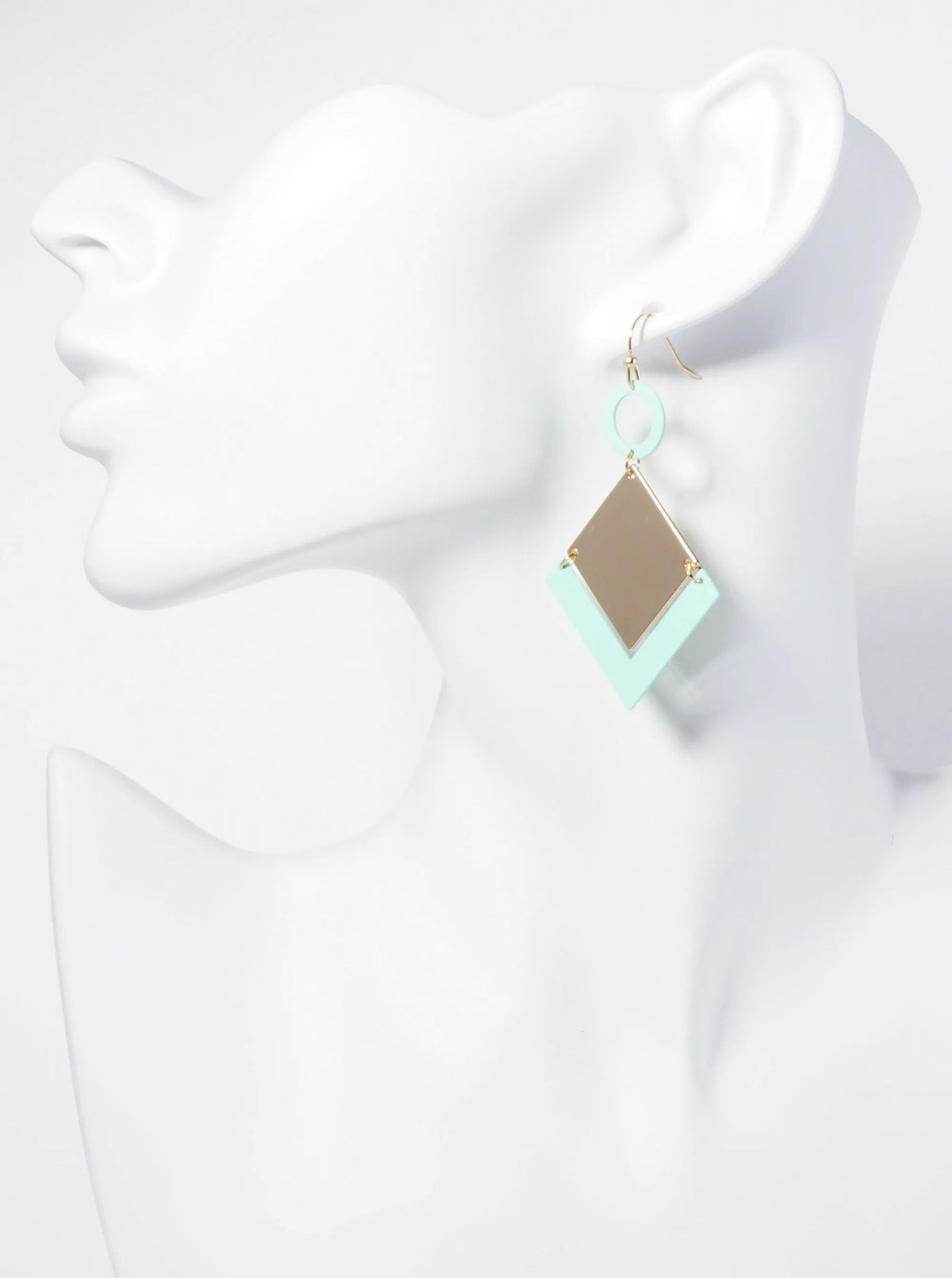 Color Coated Geometric Dangle Earrings