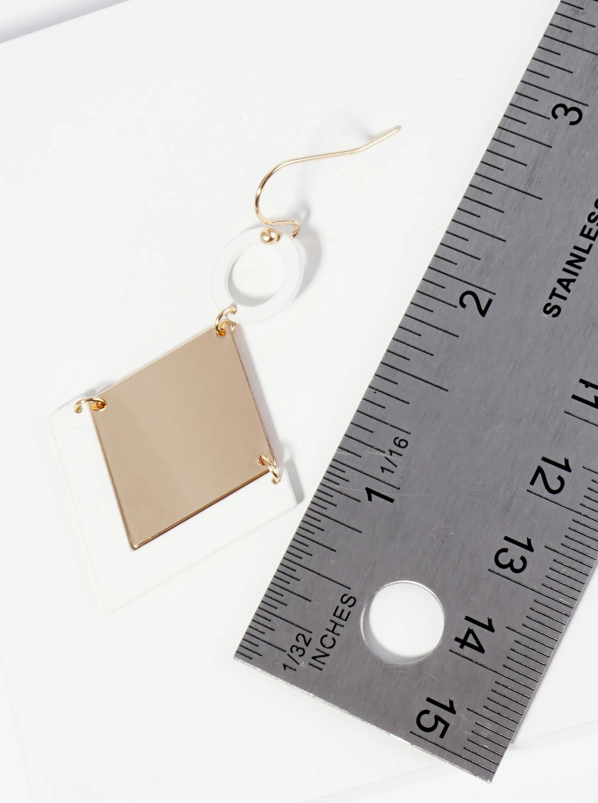 Color Coated Geometric Dangle Earrings