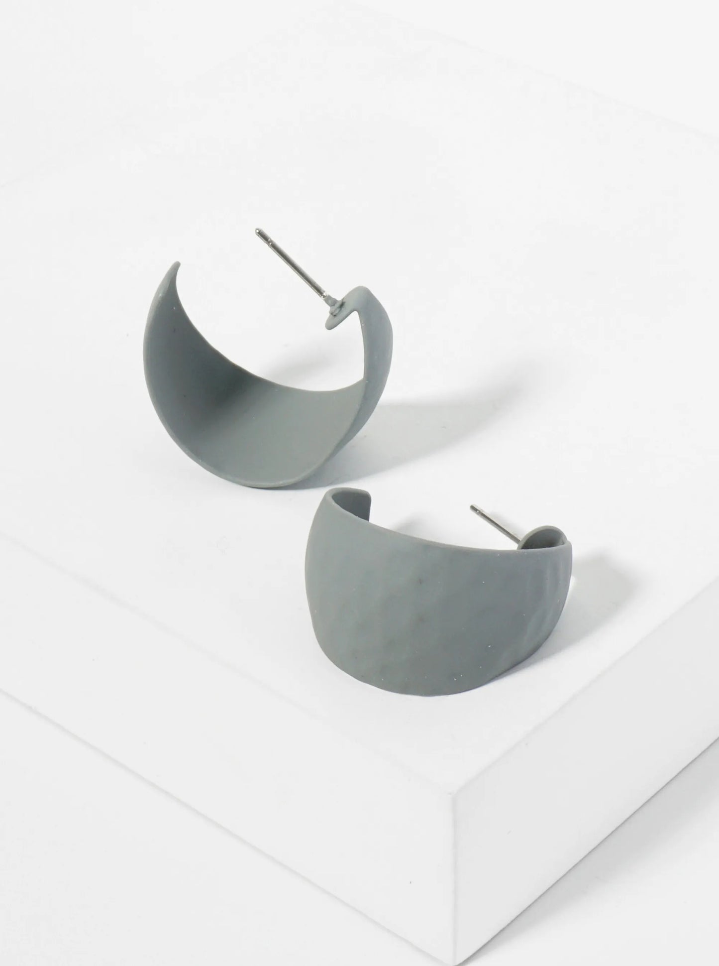 Color Coated Hammered 20mm Wide Hoop Earrings