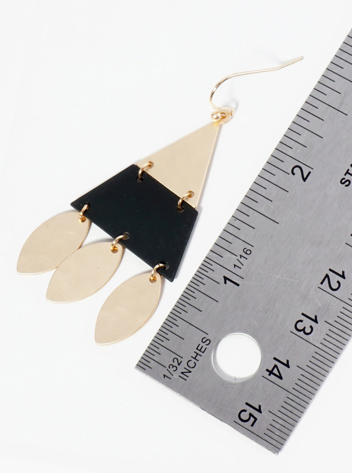 Color Coated Hammered Metal Triangle Geometric Dangle Earrings