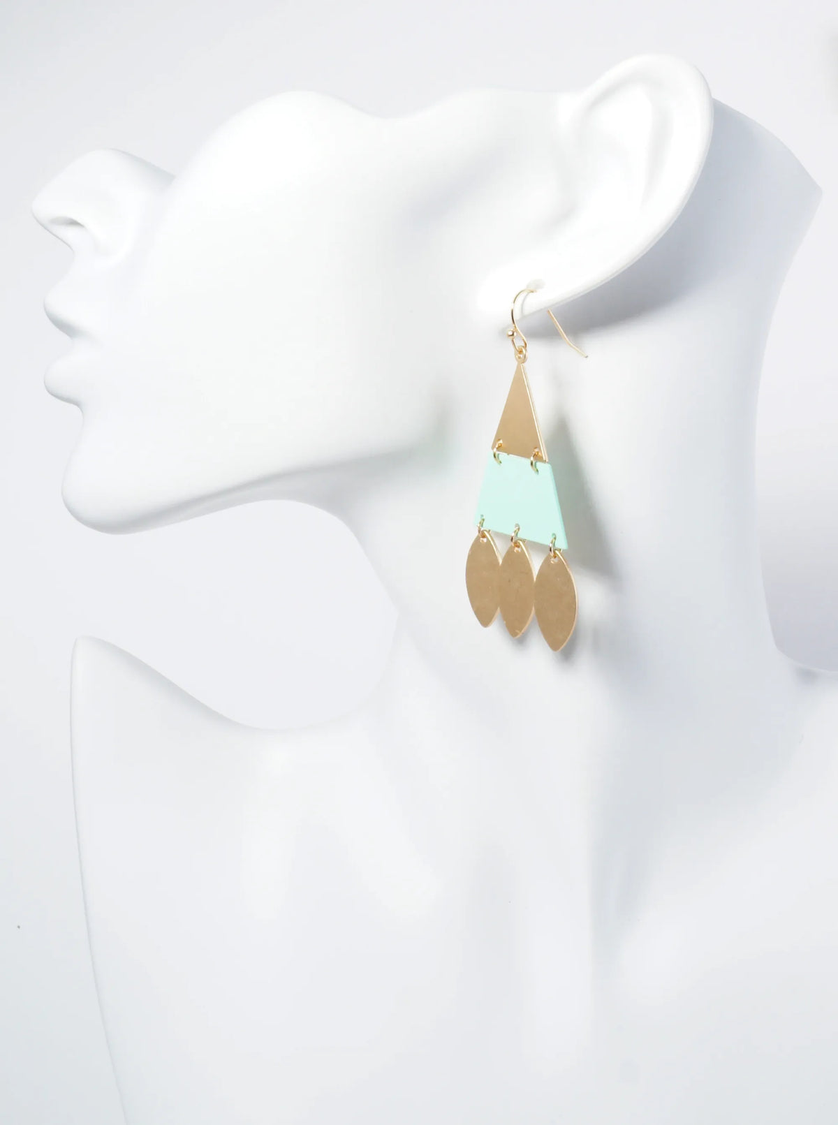 Color Coated Hammered Metal Triangle Geometric Dangle Earrings