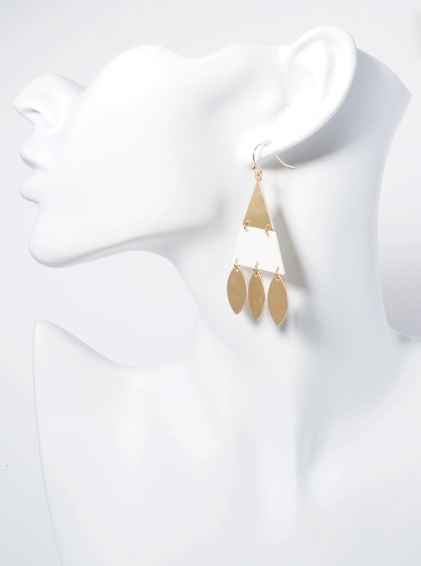 Color Coated Hammered Metal Triangle Geometric Dangle Earrings