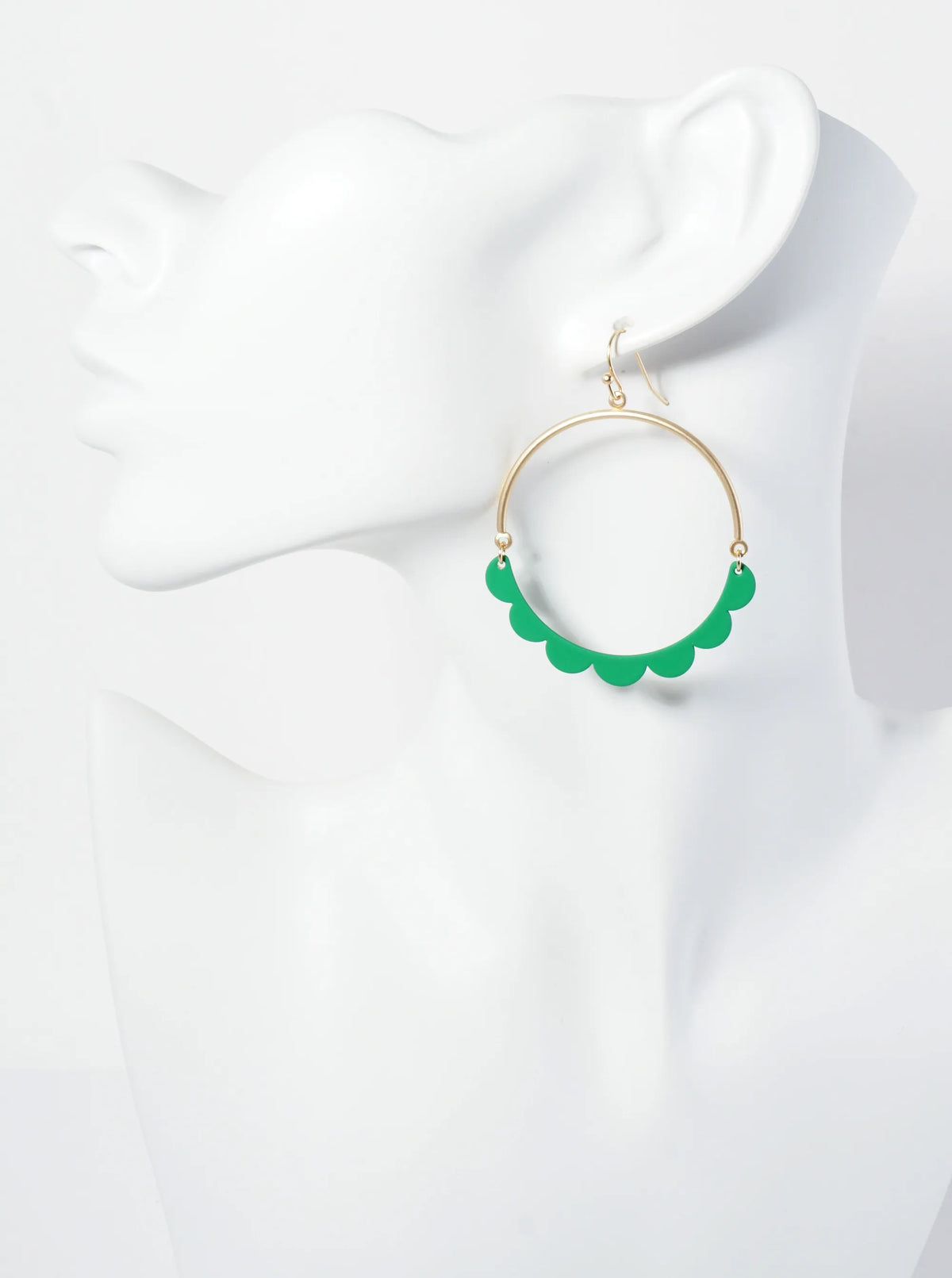 Color Coated Linked Half Circle Dangle Earrings