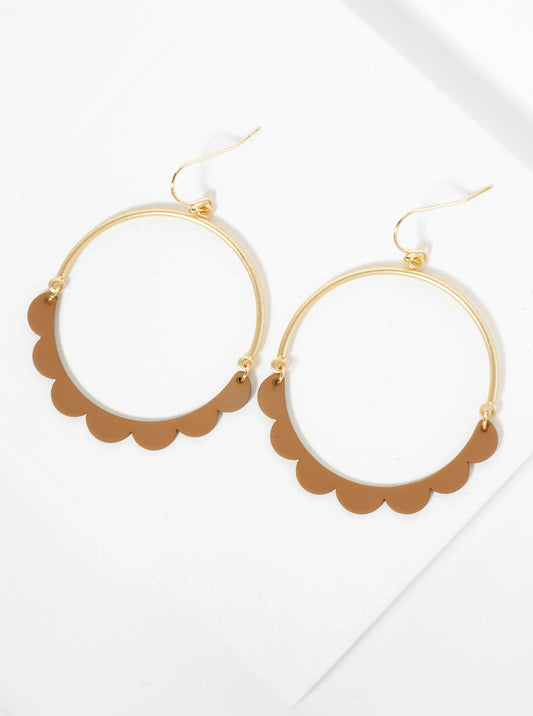 Color Coated Linked Half Circle Dangle Earrings