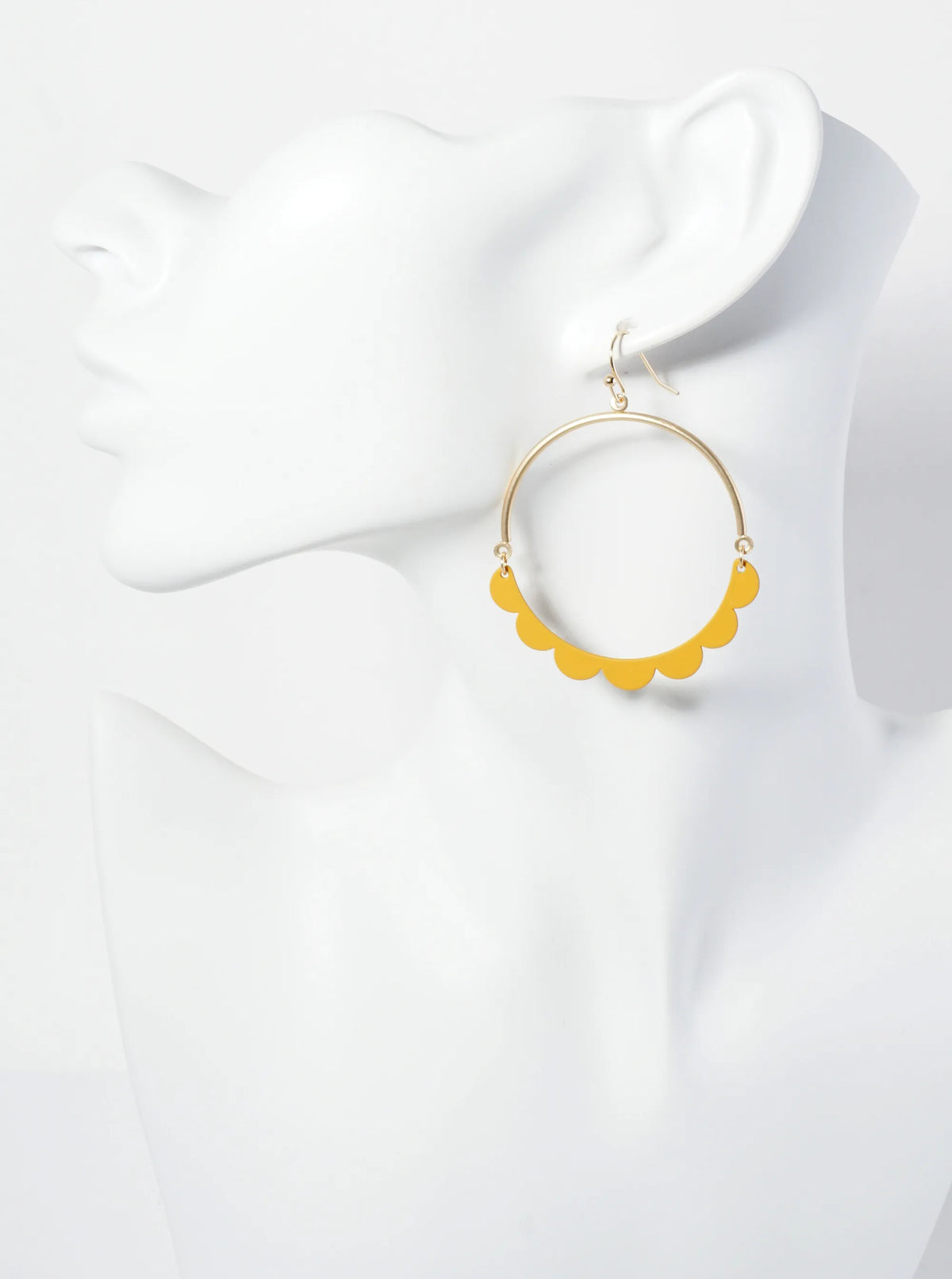 Color Coated Linked Half Circle Dangle Earrings