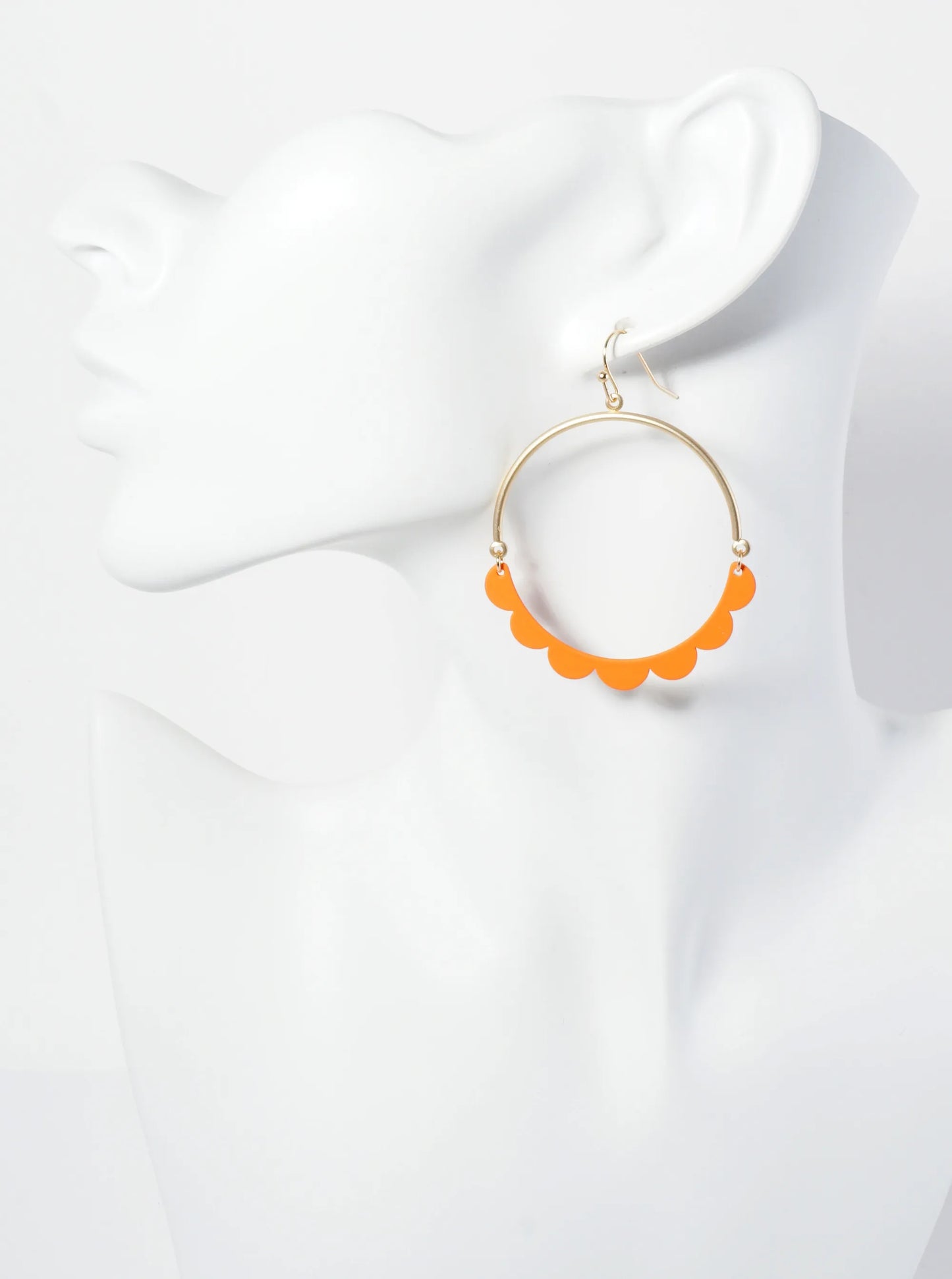 Color Coated Linked Half Circle Dangle Earrings