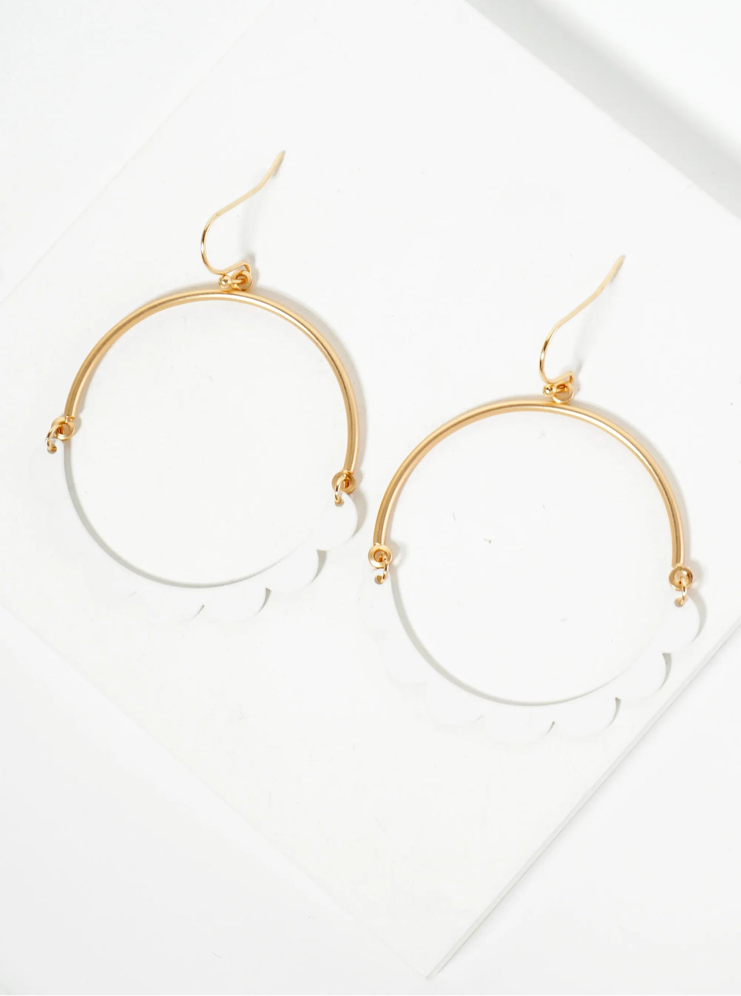 Color Coated Linked Half Circle Dangle Earrings
