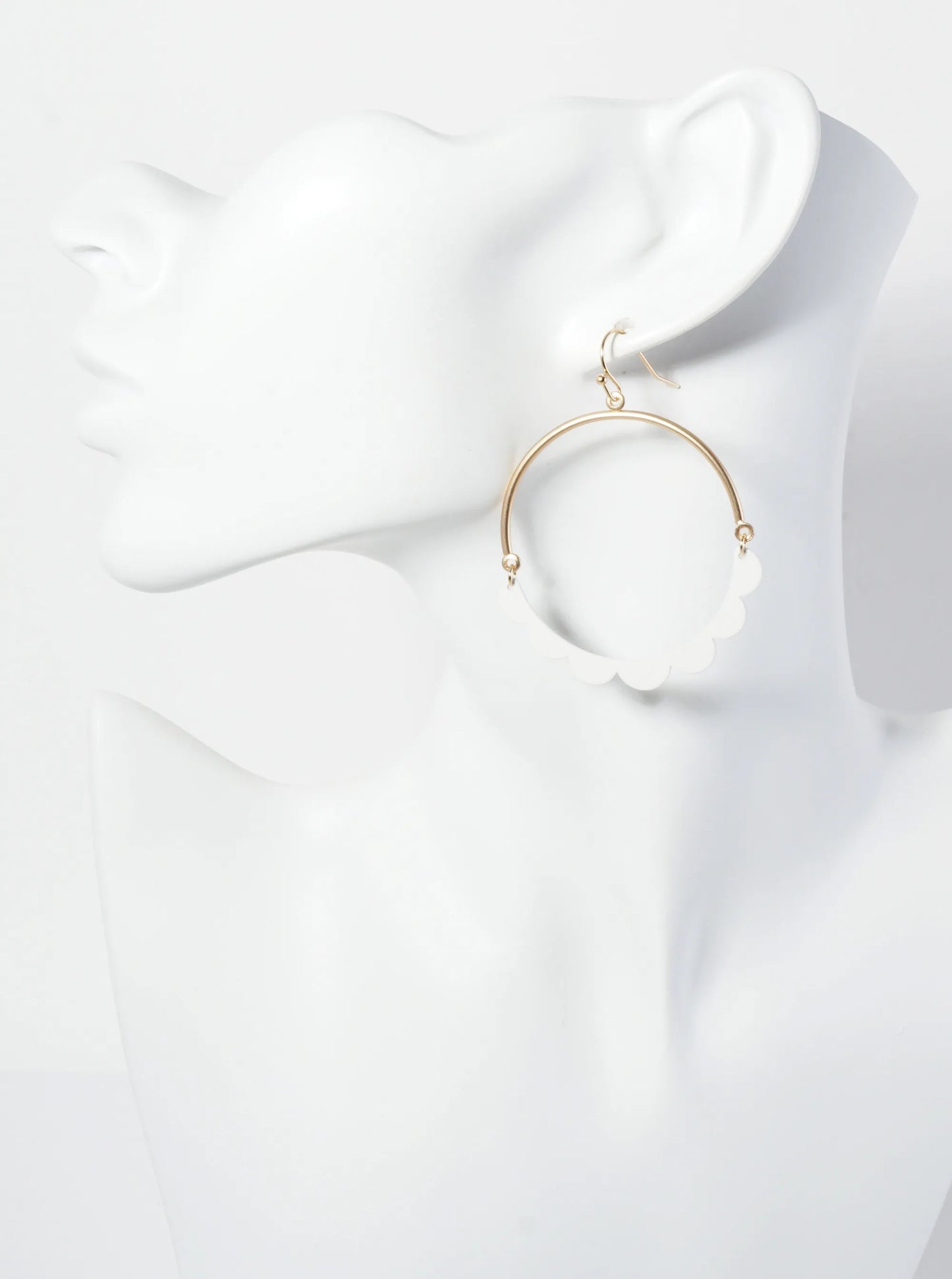Color Coated Linked Half Circle Dangle Earrings