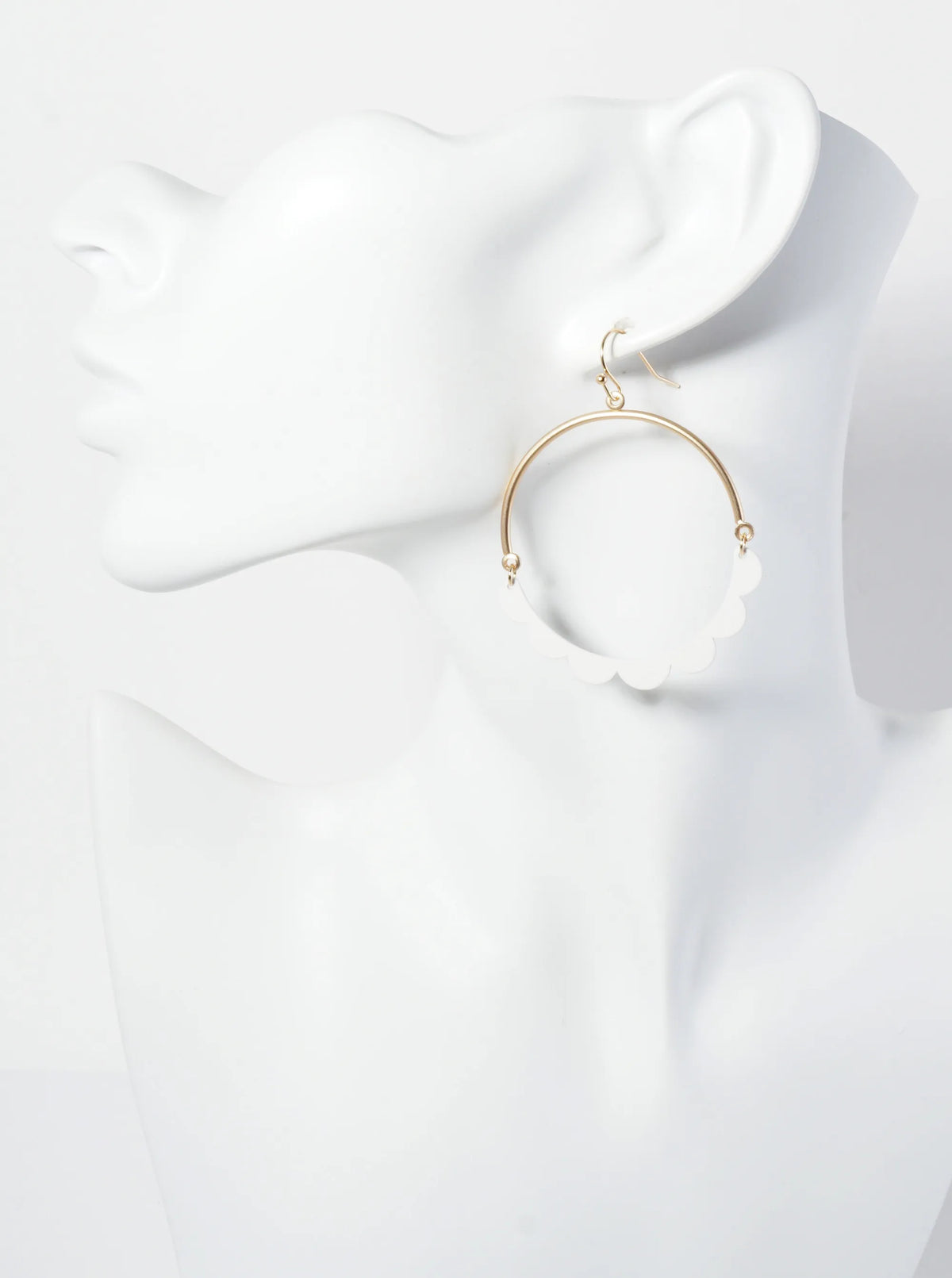 Color Coated Linked Half Circle Dangle Earrings