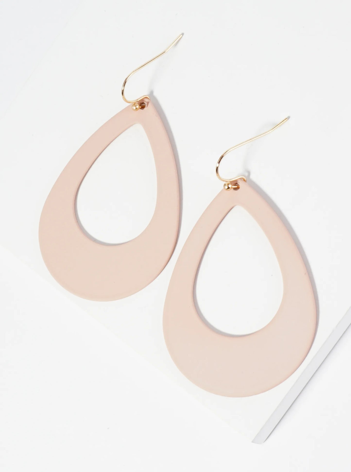 Color Coated Metal Cut Out Teardrop Dangle Earrings