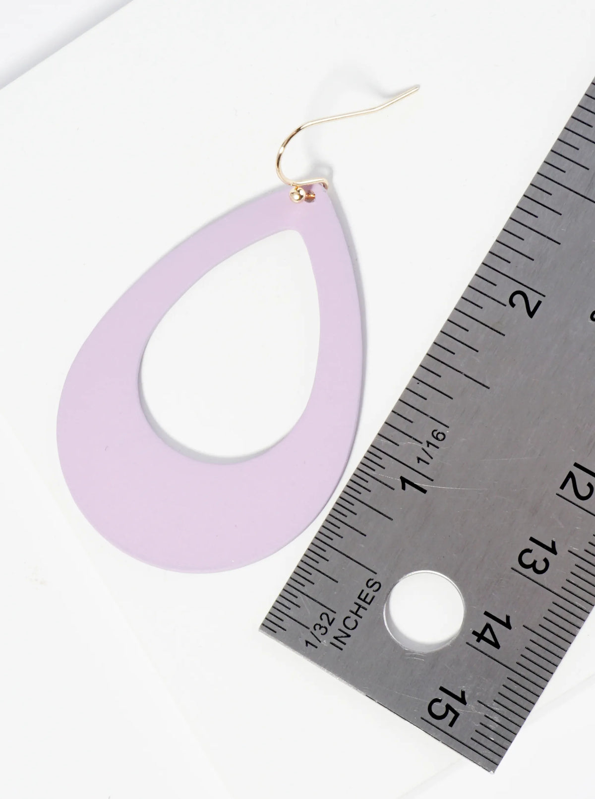Color Coated Metal Cut Out Teardrop Dangle Earrings