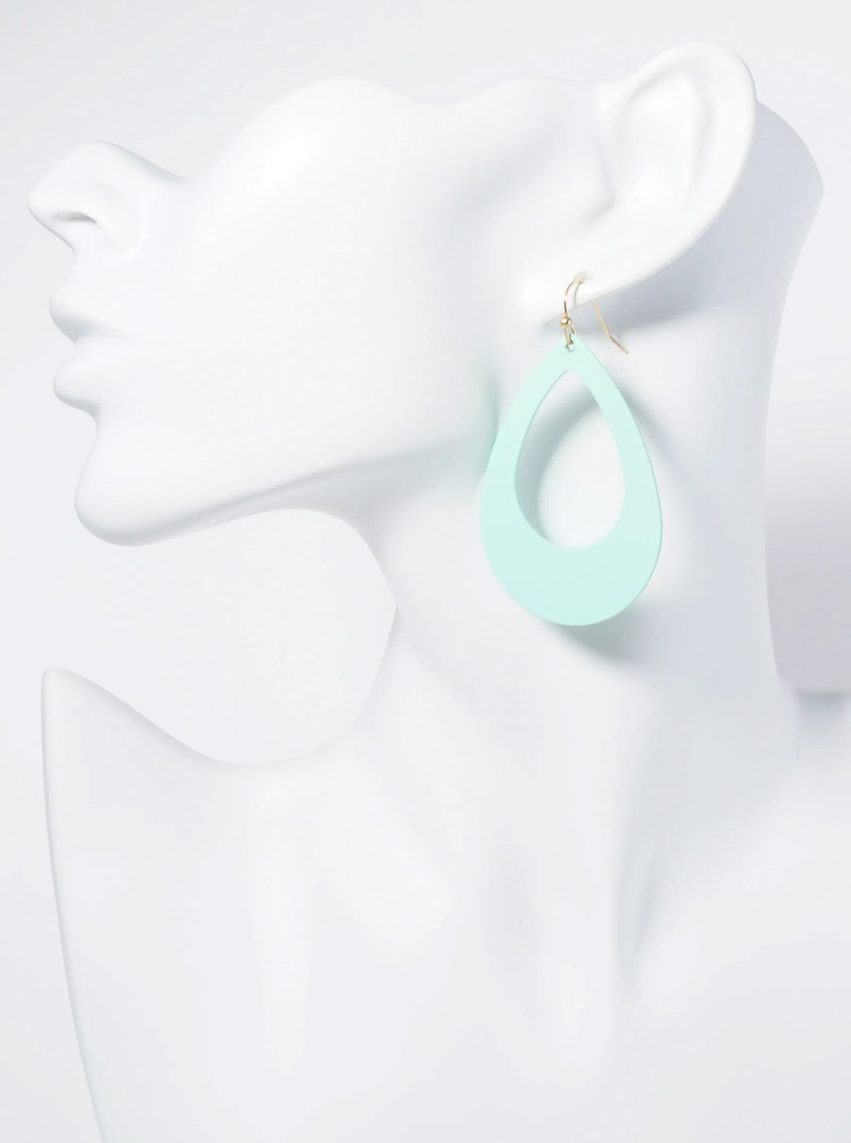 Color Coated Metal Cut Out Teardrop Dangle Earrings