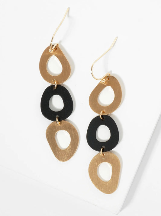 Color Coated Organic Circle Drop Dangle Earrings