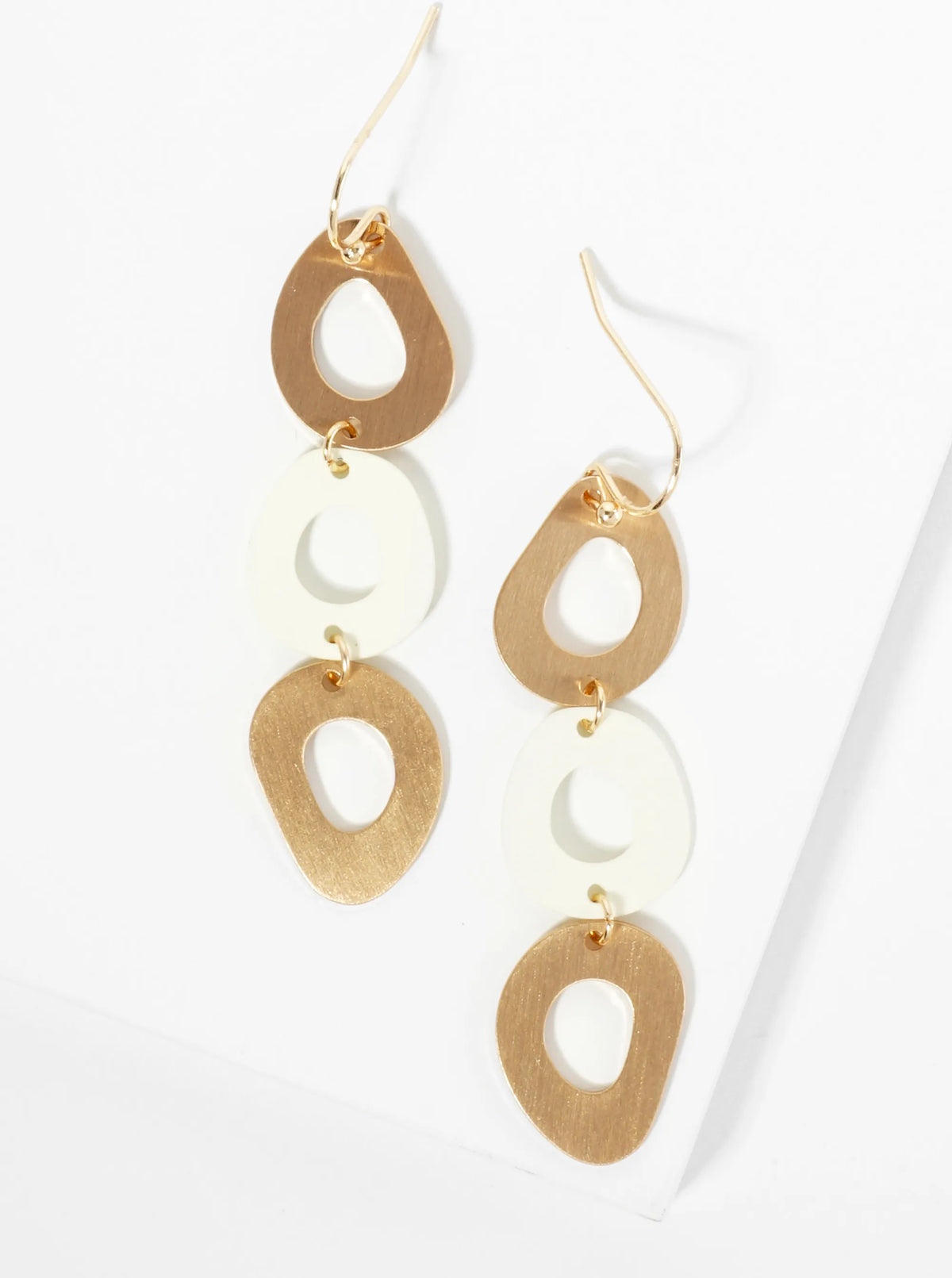Color Coated Organic Circle Drop Dangle Earrings