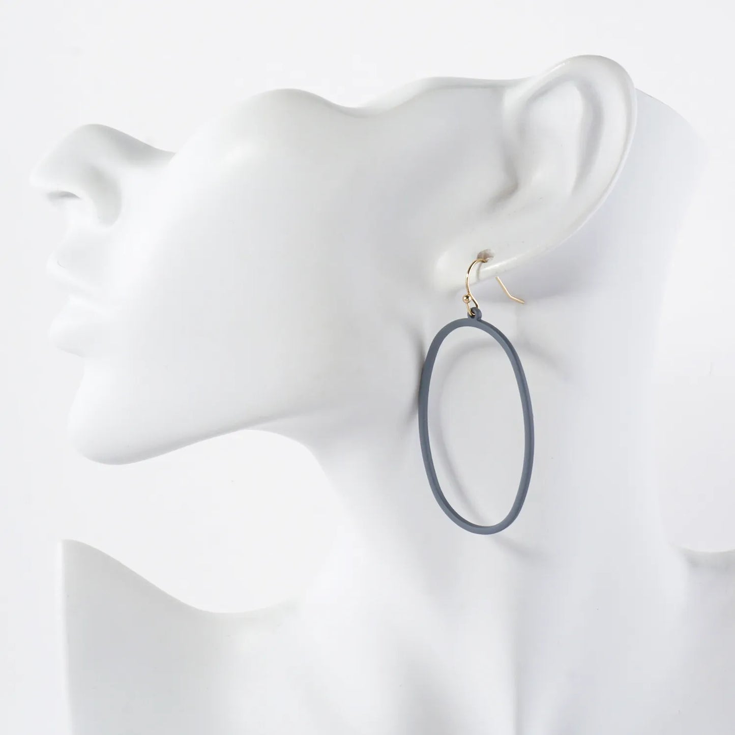 Color Coated Oval Frame Drop Dangle Earrings